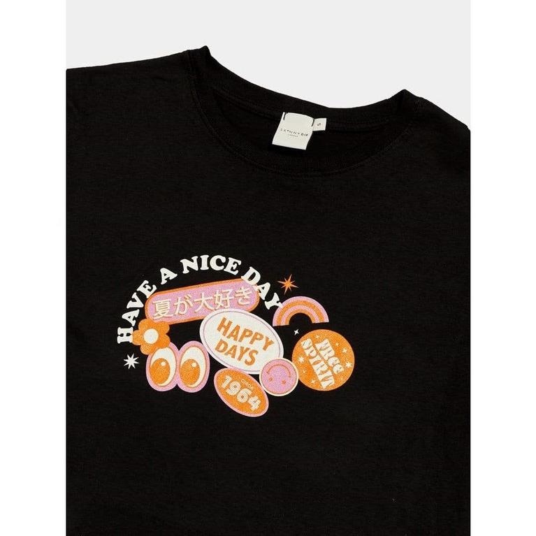Noir - Skinny Dip - Multi Stitch Oversized T Shirt - 5