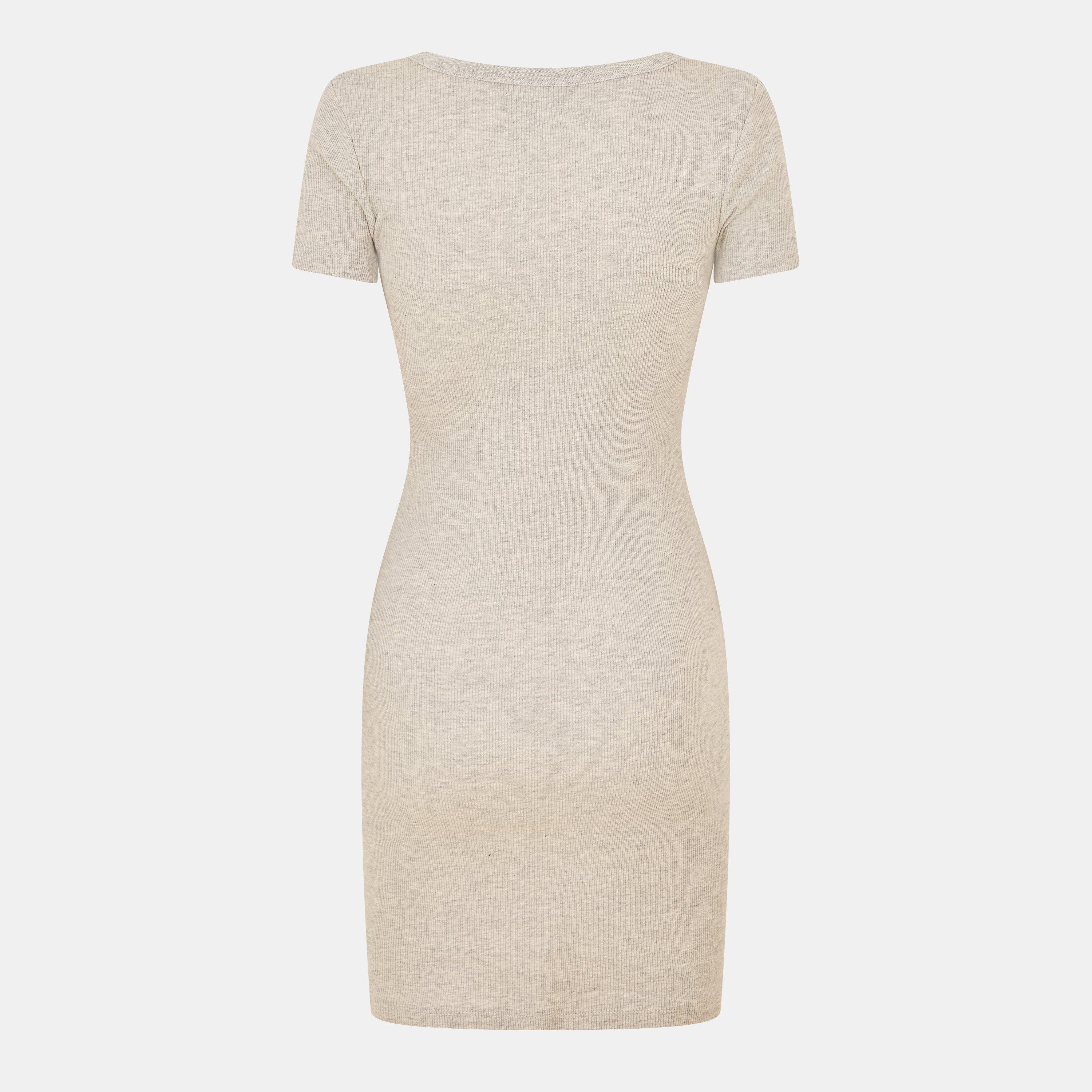 Grey Marl - Brave Soul - Dress with Notch Neck - 2