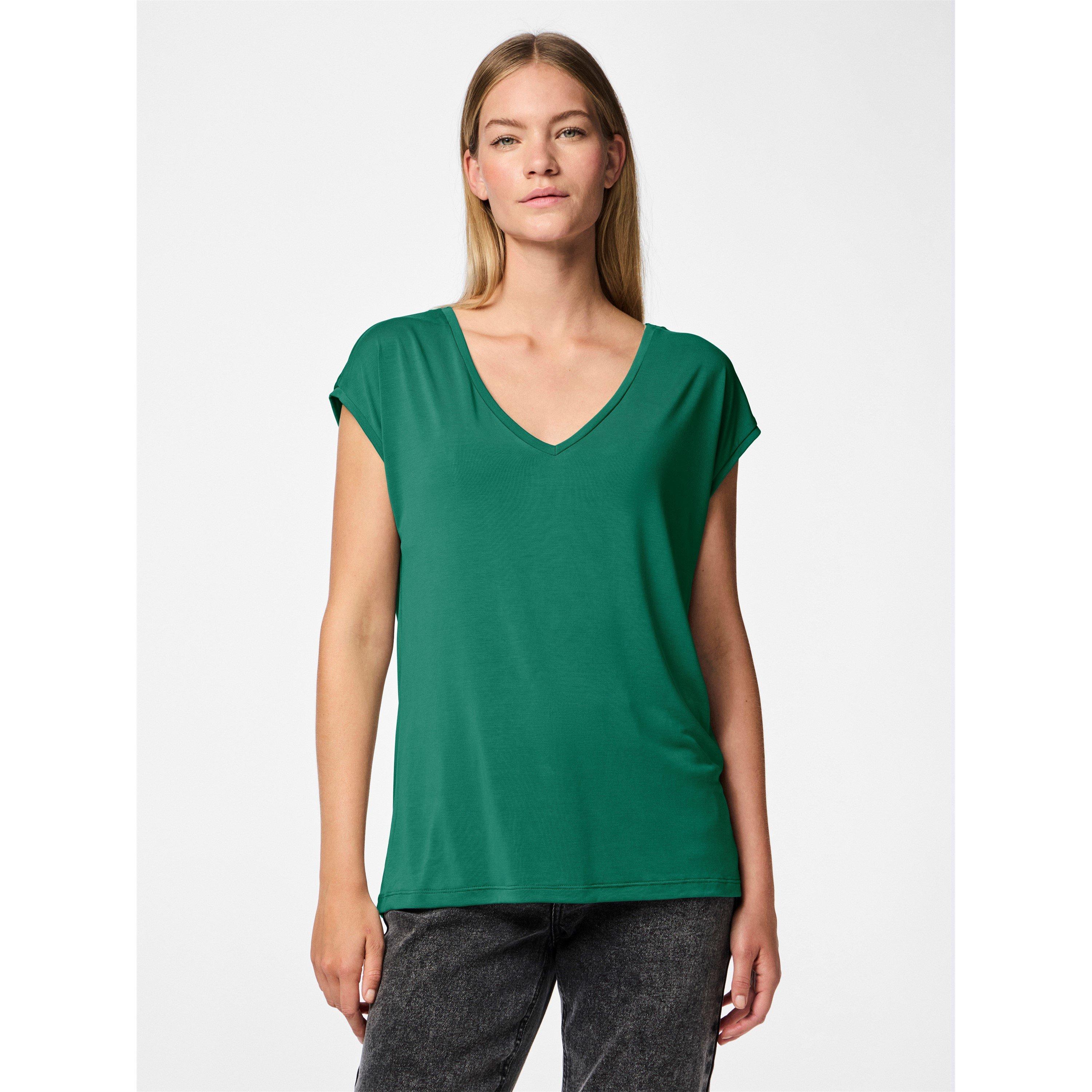 Pieces Women's Regular Fit Knitted T-Shirt - Pepper Green - 10 (S)