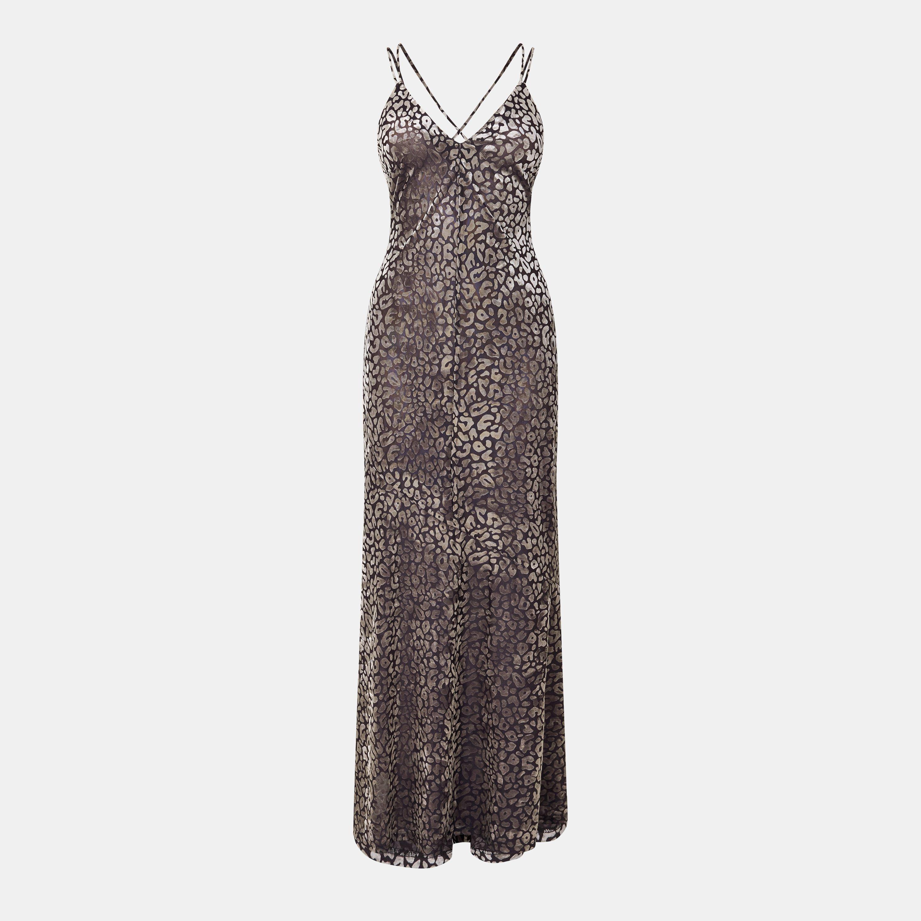 Amylynn Women's Leopard Maxi Dress - Grey - 6 (XS)