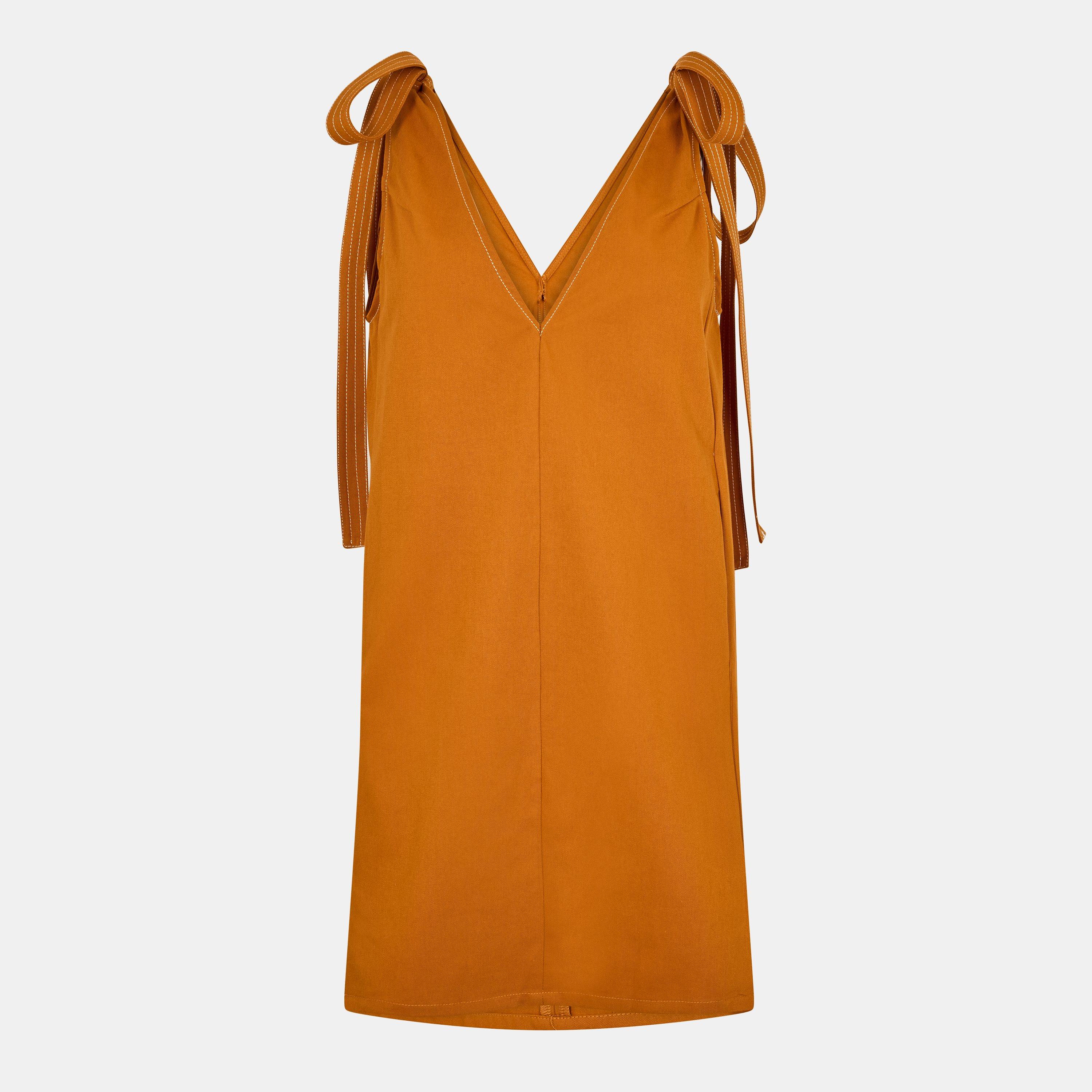 Orange - AmyLynn - Women's Cotton Mini Dress - 1