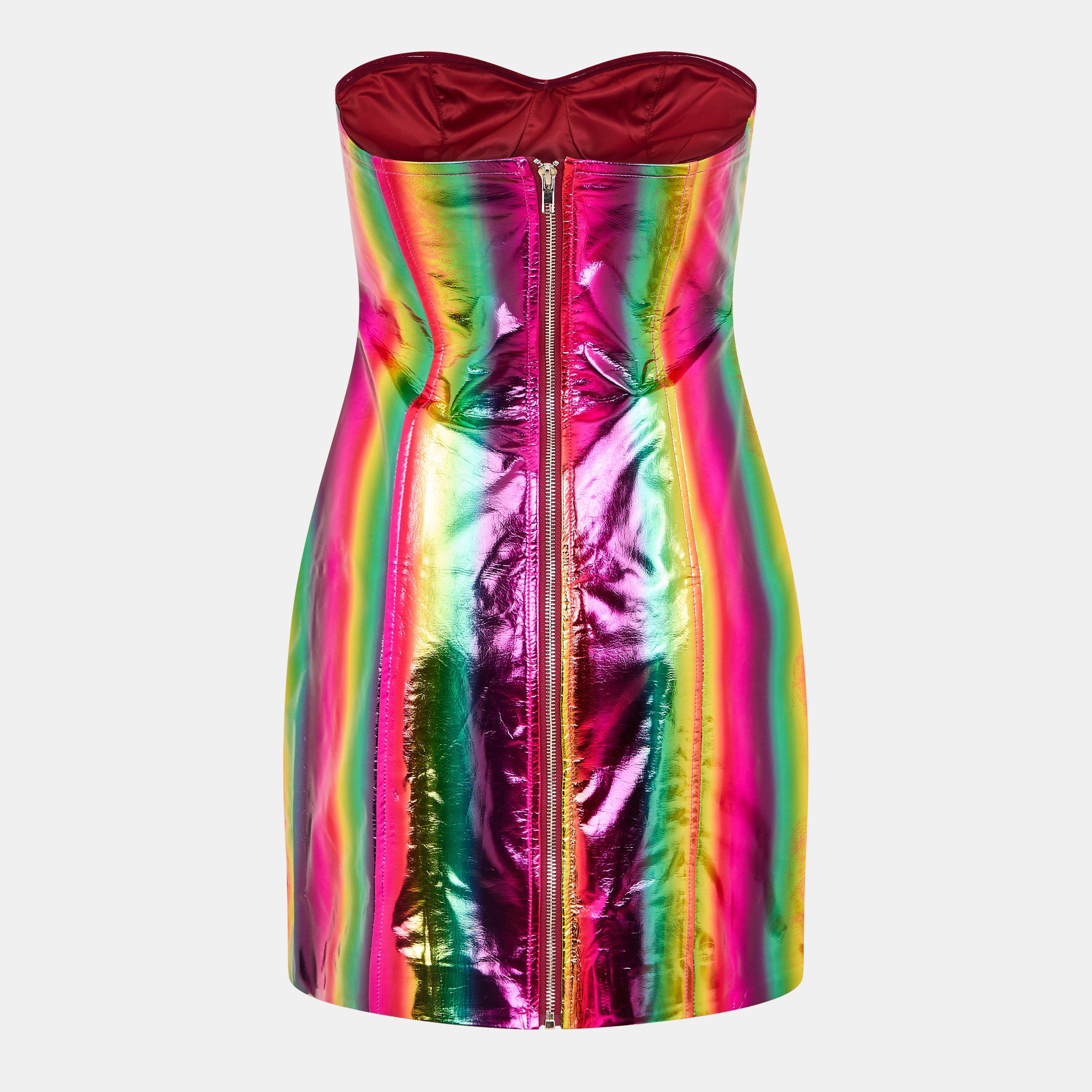 Multi - AmyLynn - Rainbow Metallic Mini Dress - 2