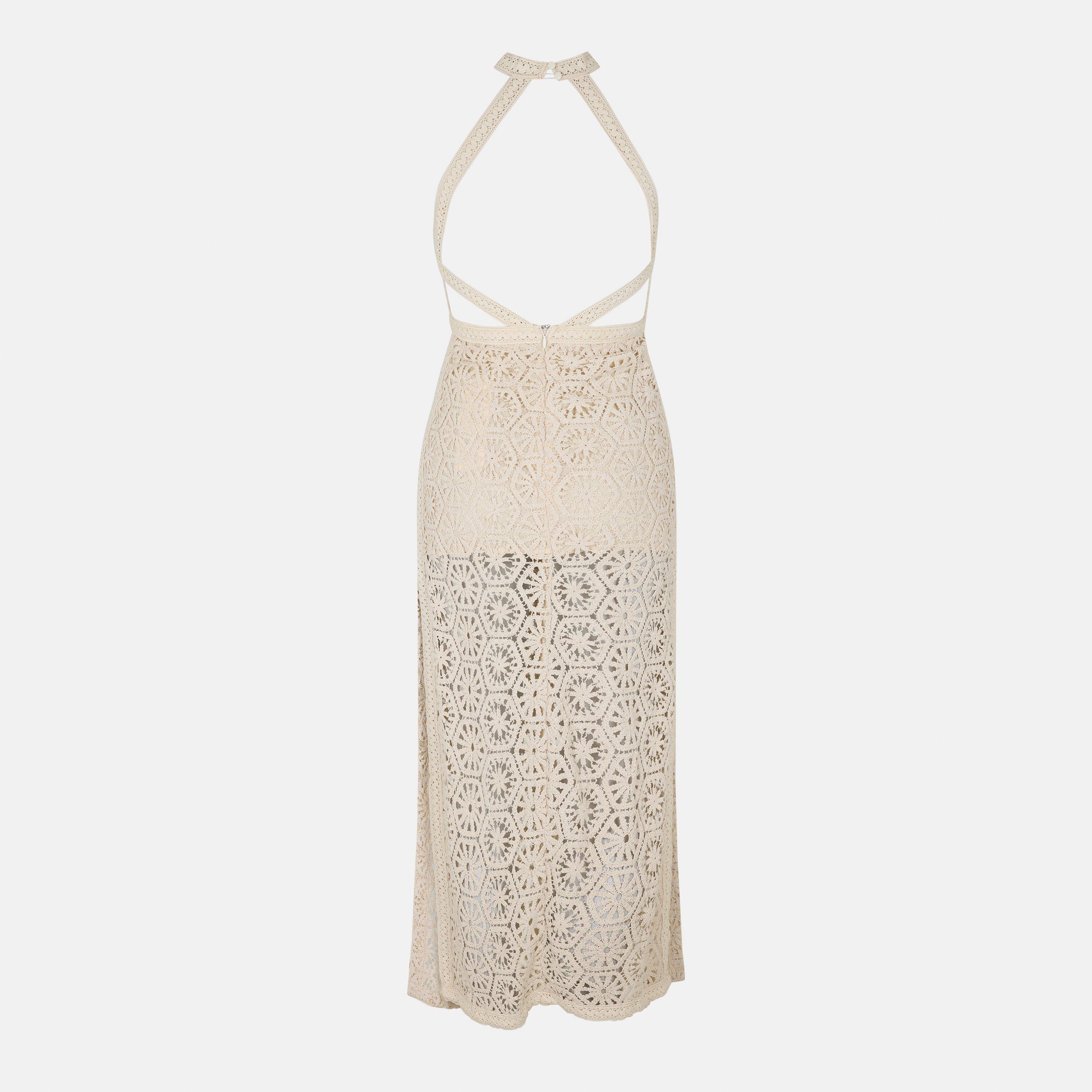 Beige - AmyLynn - Crochet Maxi Dress - 2