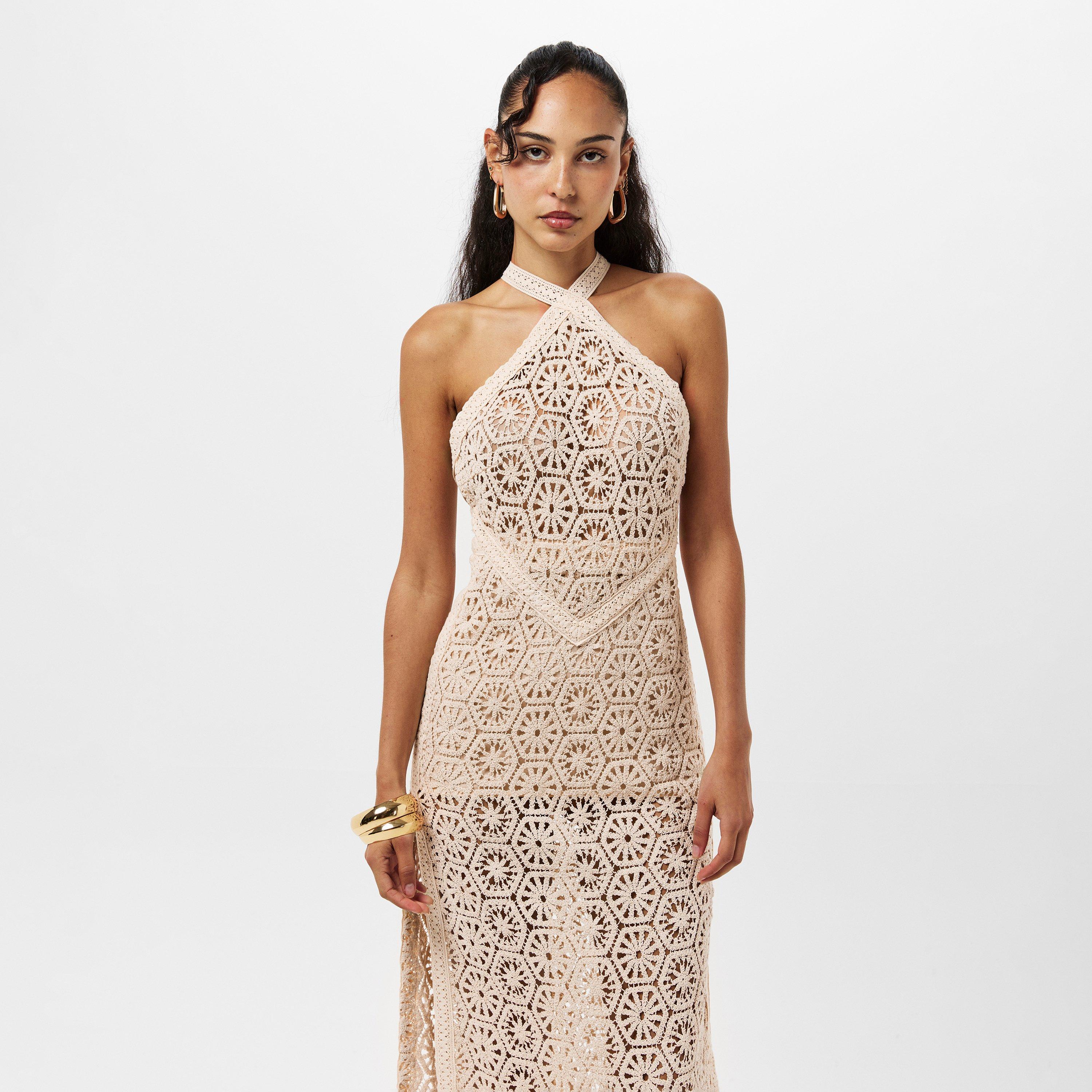 Beige - AmyLynn - Crochet Maxi Dress - 3