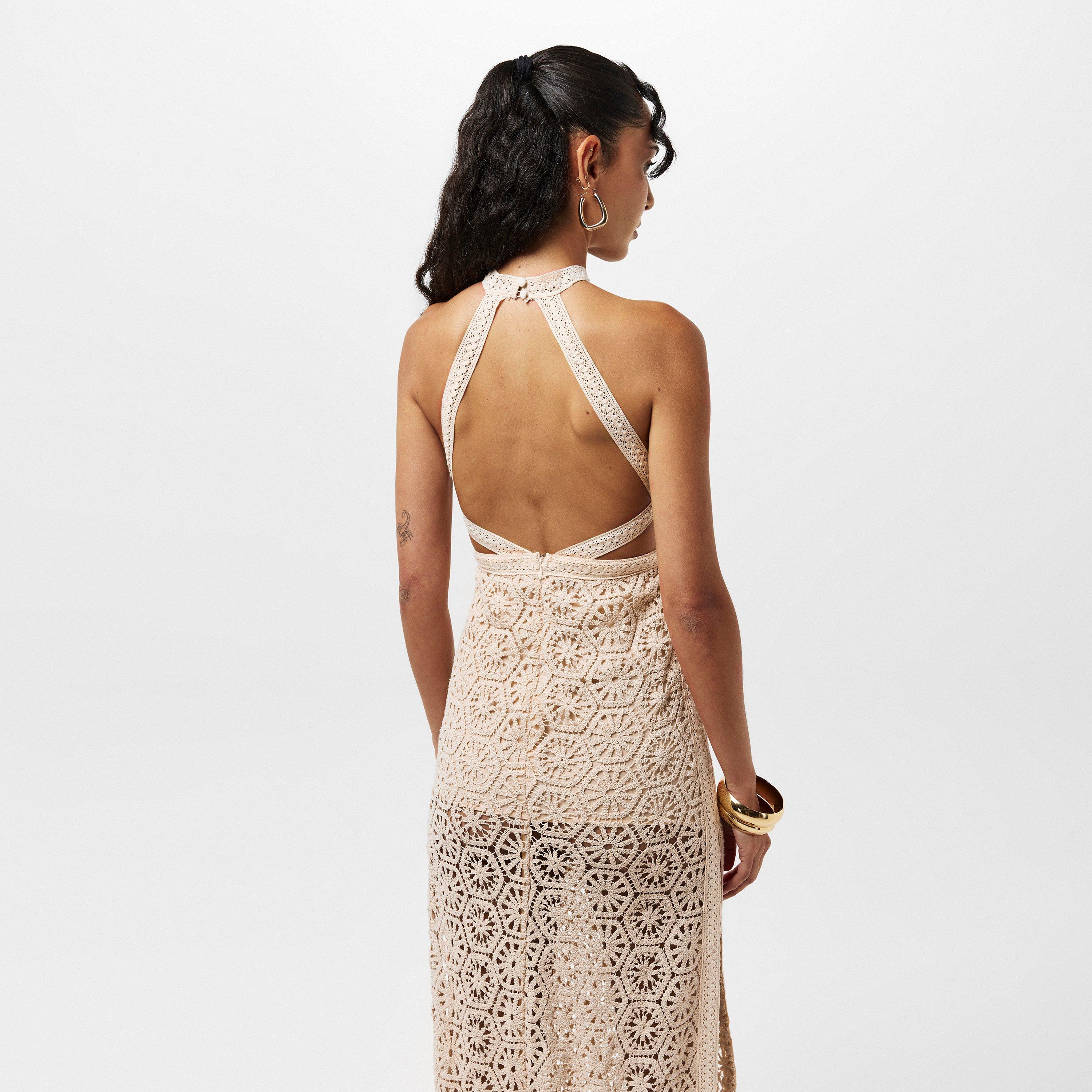 Beige - AmyLynn - Crochet Maxi Dress - 4