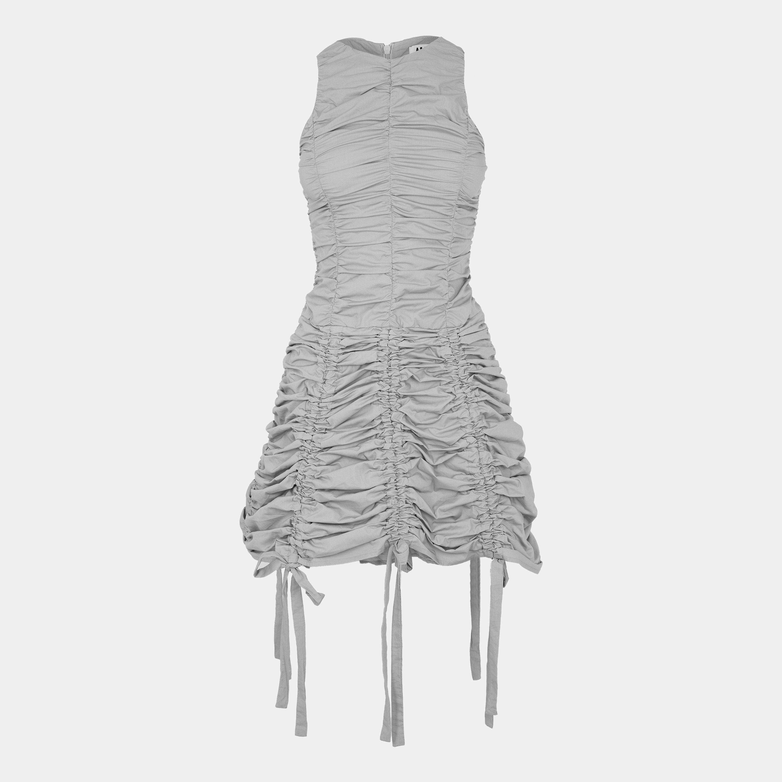 Grey - AmyLynn - Women's Cotton Mini Dress - 1