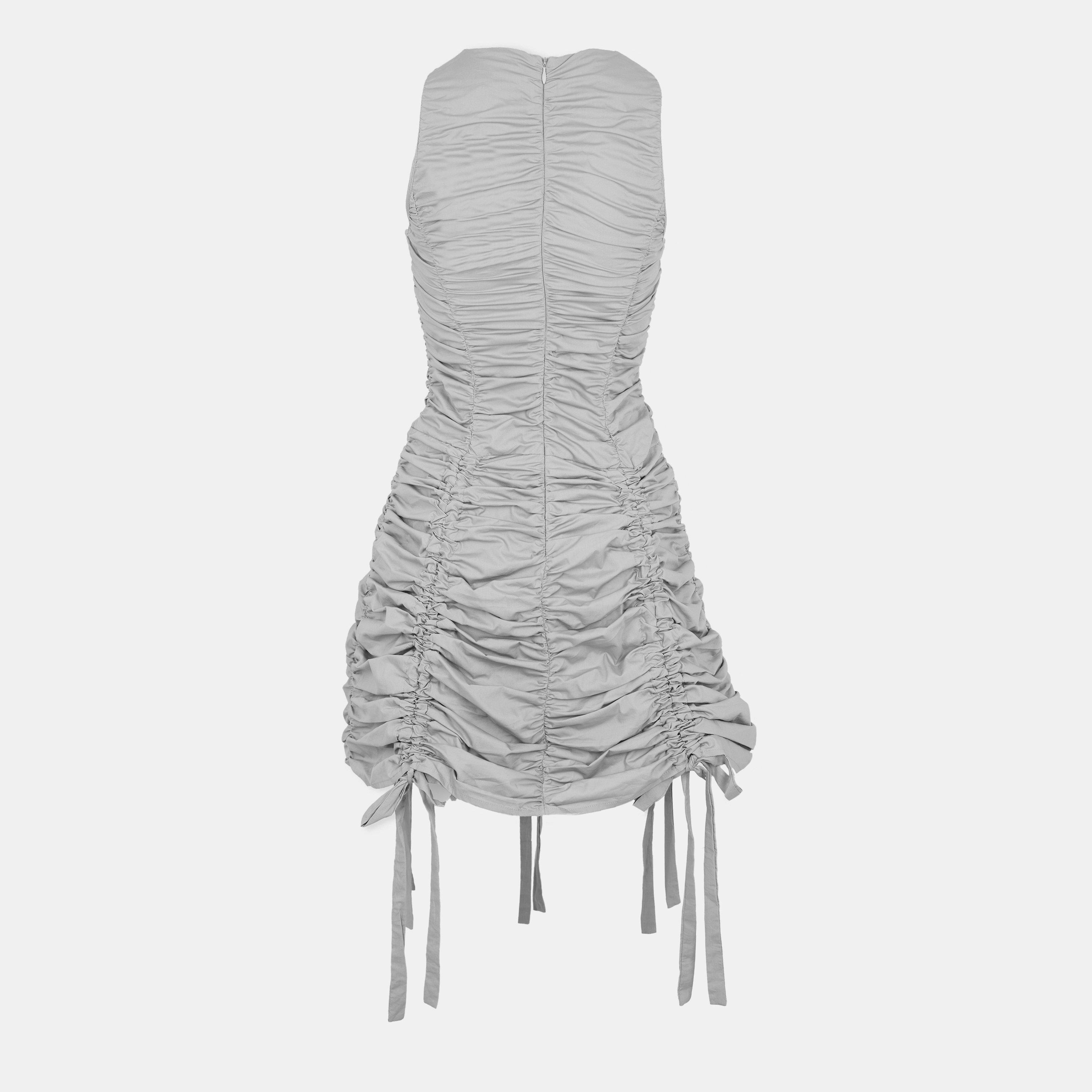 Grey - AmyLynn - Cotton Mini Dress - 2