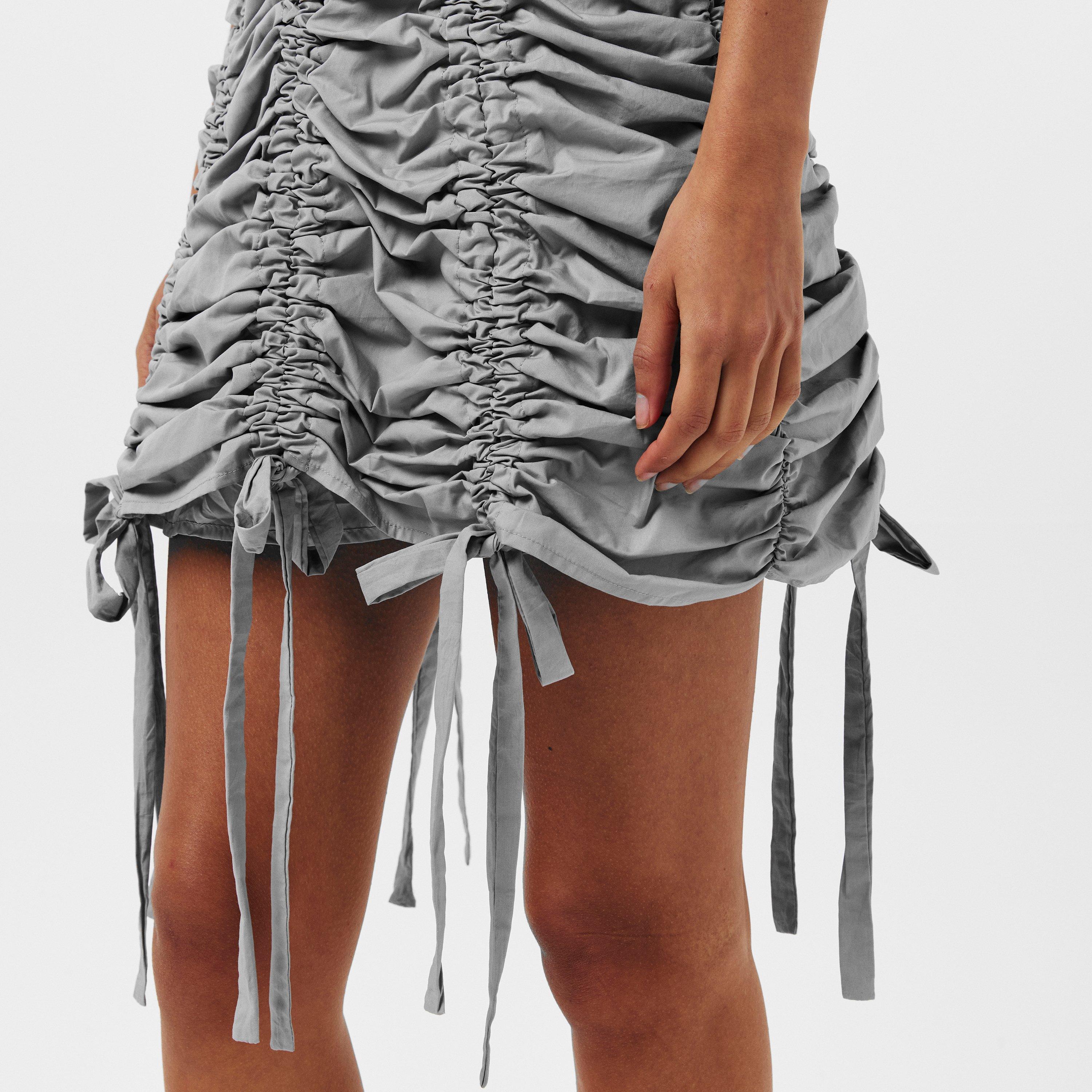 Grey - AmyLynn - Cotton Mini Dress - 5