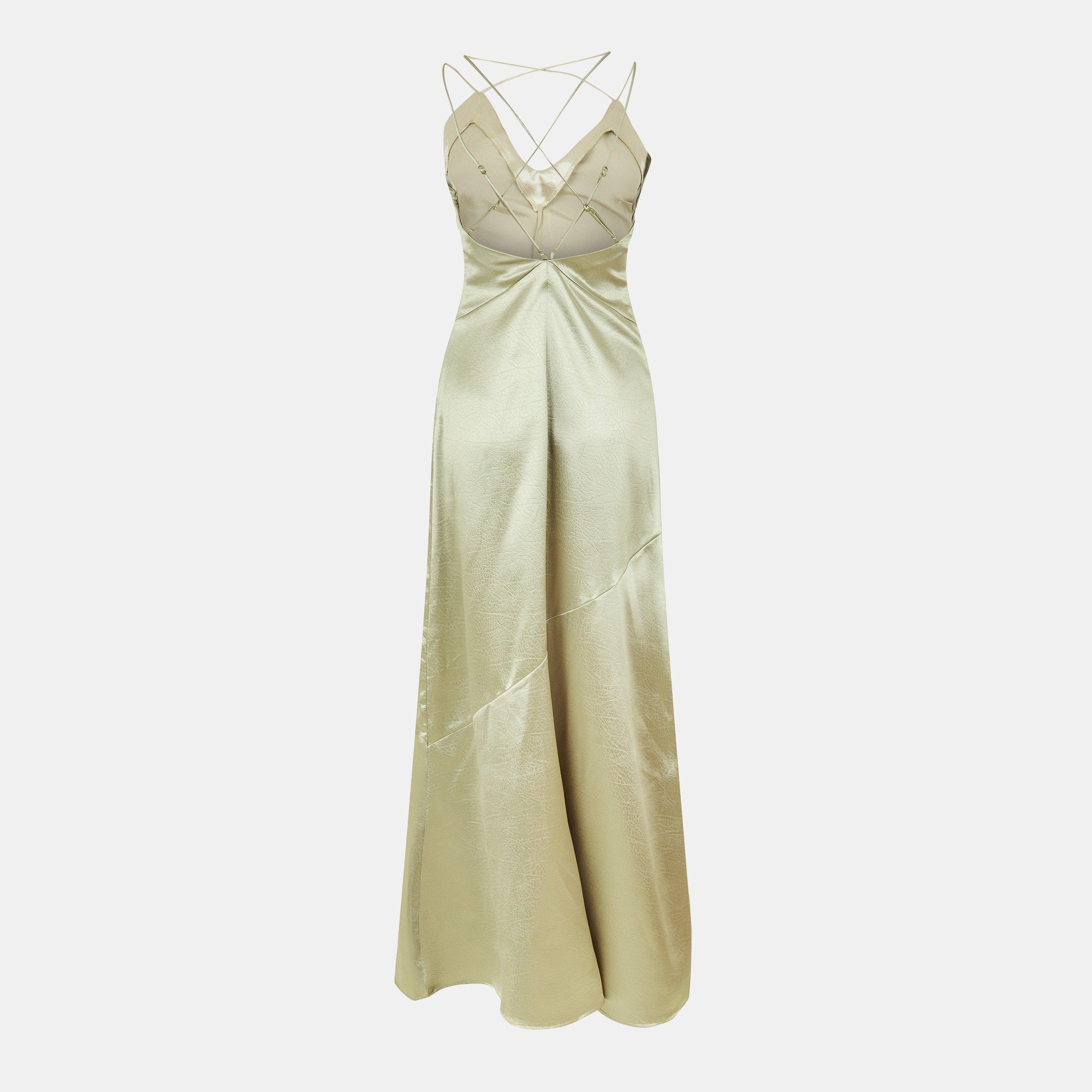 Green - AmyLynn - Satin Maxi Dress - 2