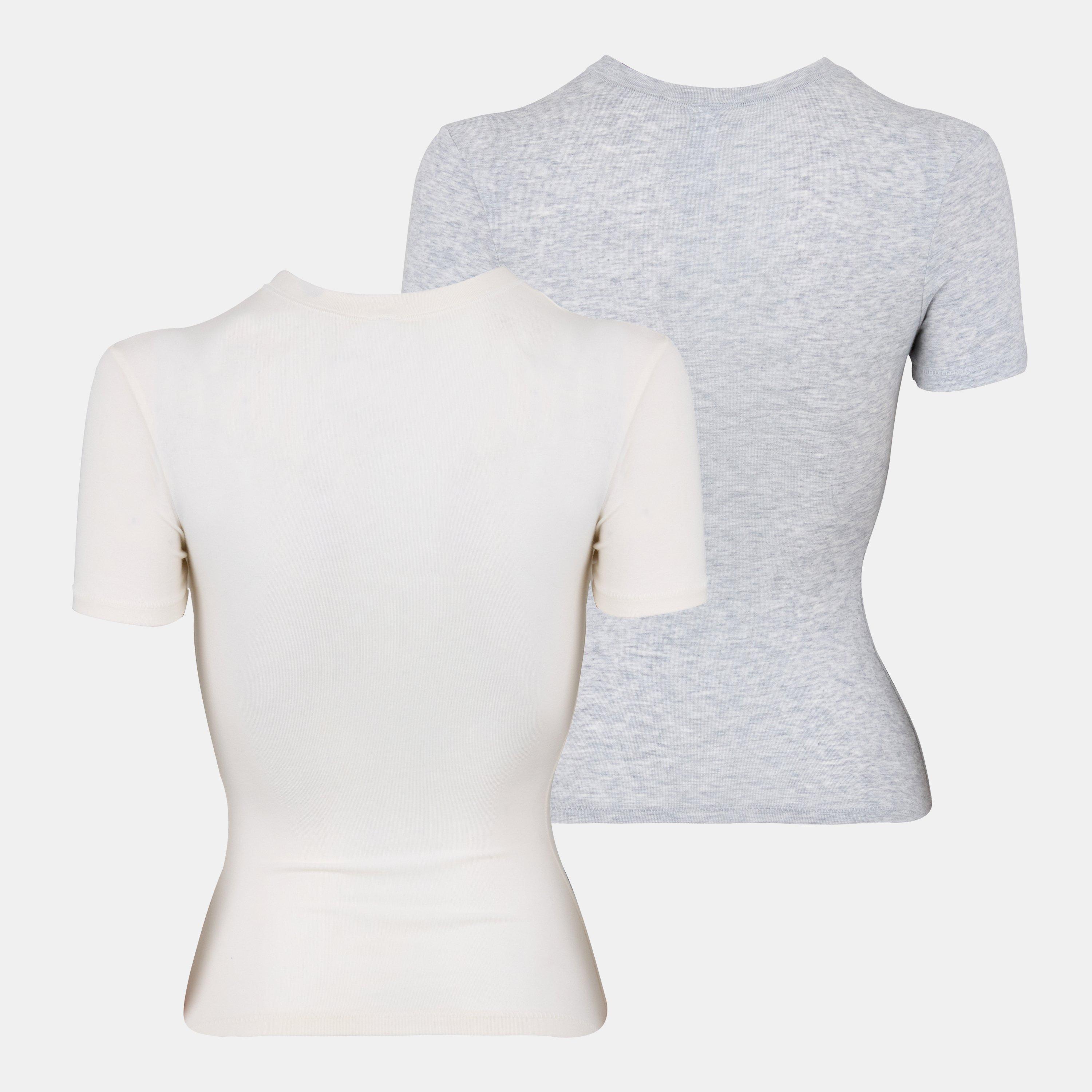 LH Grey/Marble - SKIMS - Womens Cotton Jersey 2 Pack T-Shirt - 2