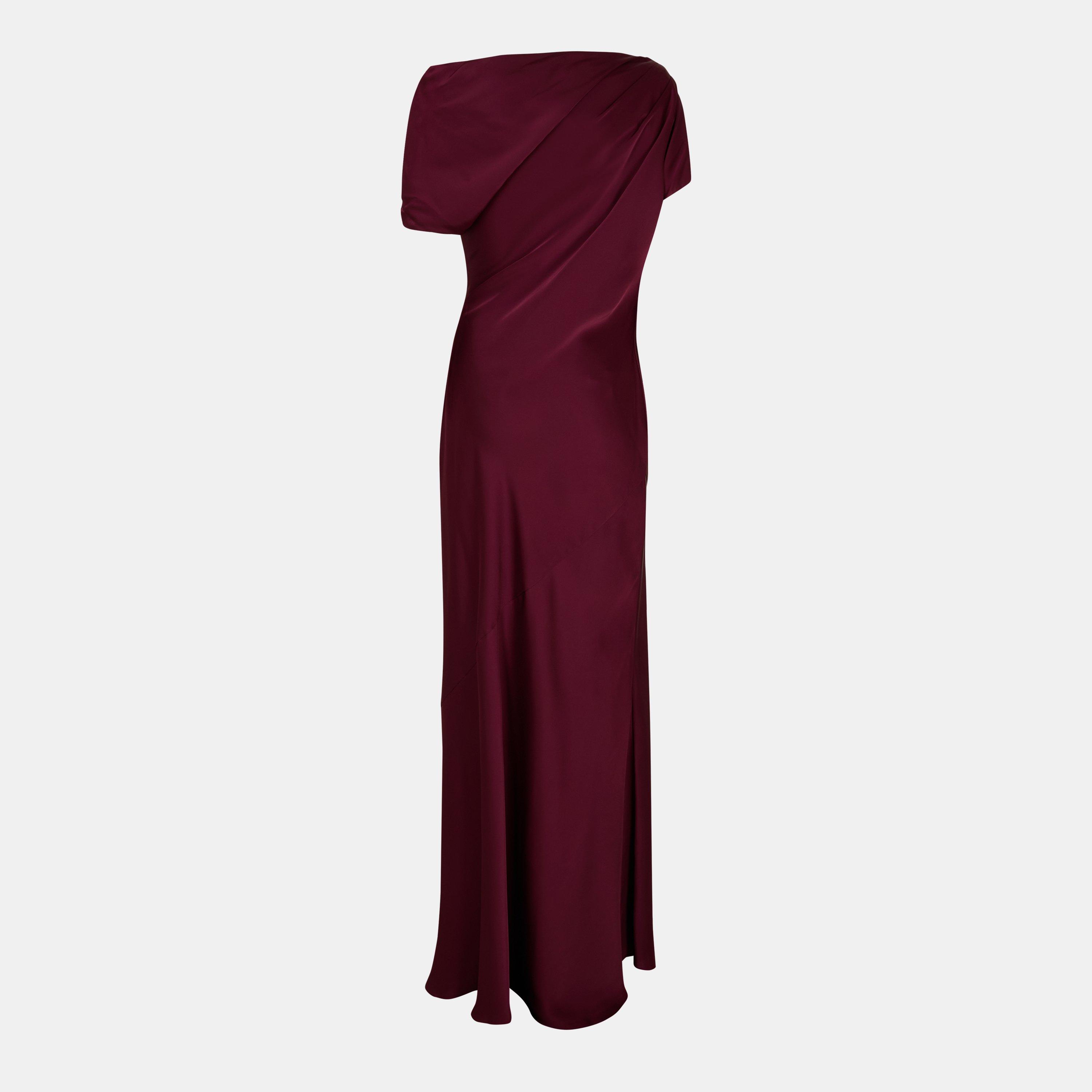 Dark Garnet - Lauren by Ralph Lauren - Women's Neagan Real Leather Ball Gown - 2