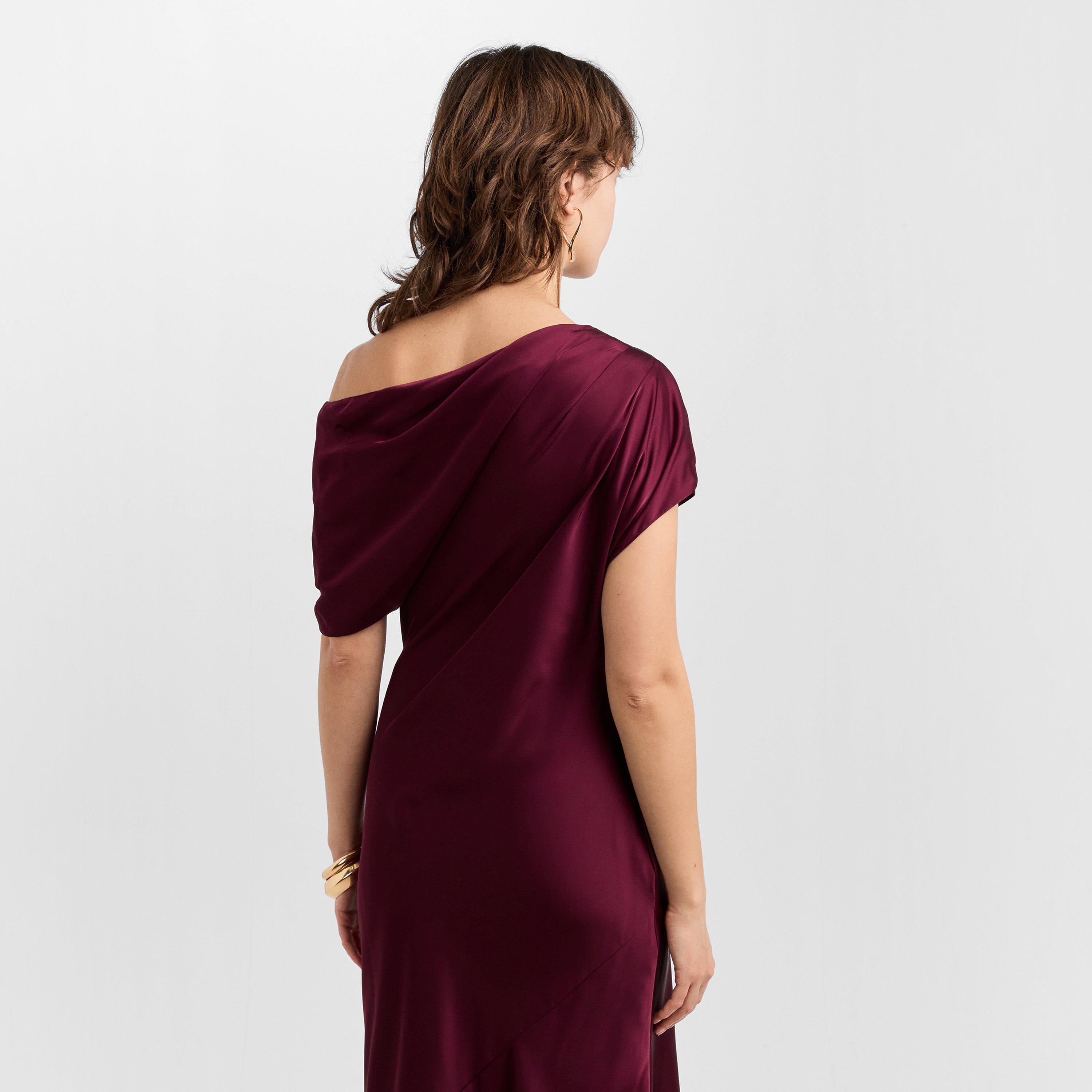 Dark Garnet - Lauren by Ralph Lauren - Women's Neagan Real Leather Ball Gown - 4