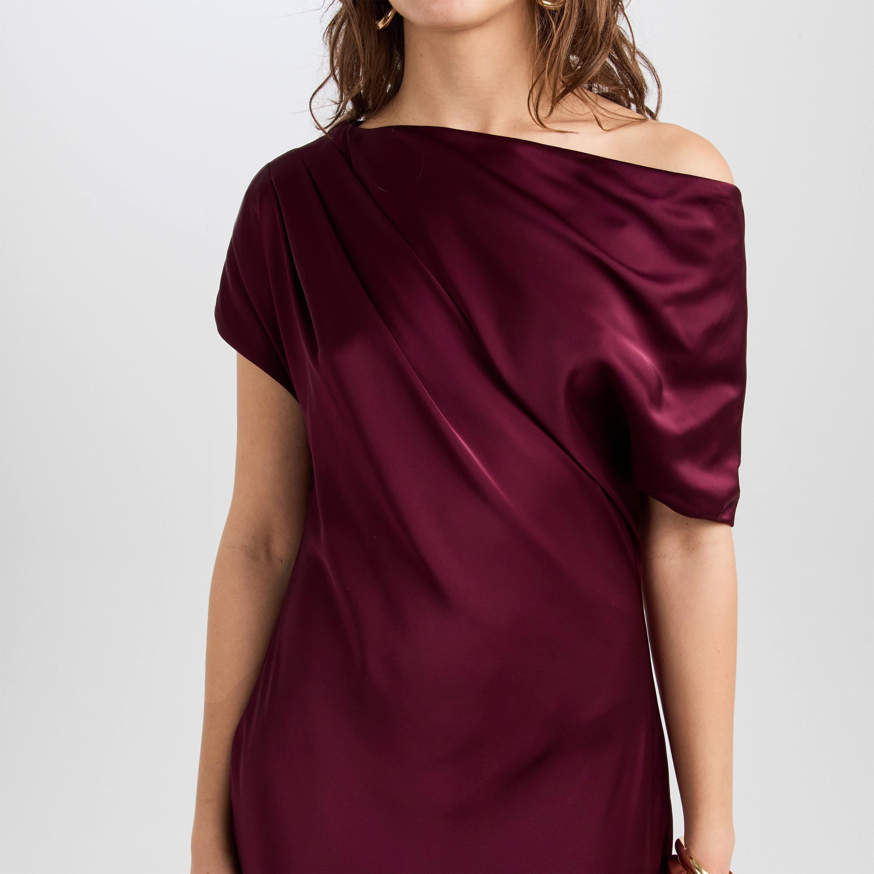 Dark Garnet - Lauren by Ralph Lauren - Women's Neagan Real Leather Ball Gown - 5