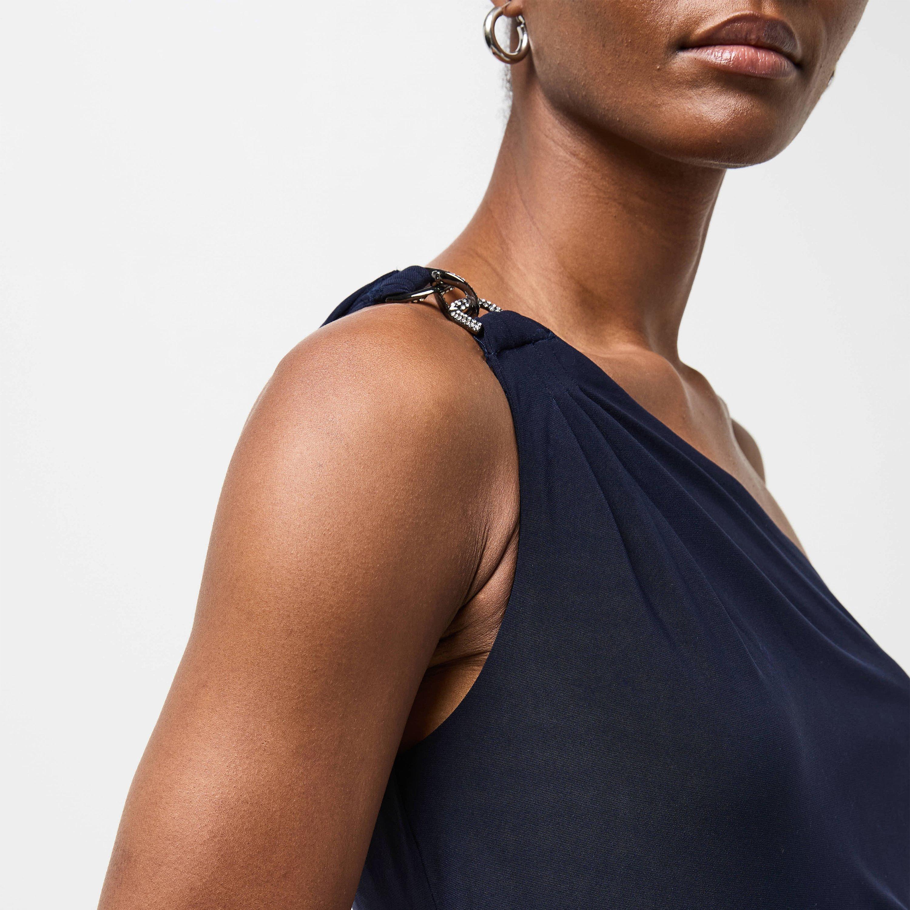 Lighthouse Navy - Lauren by Ralph Lauren - Women's Belina Real Leather Ball Gown - 5