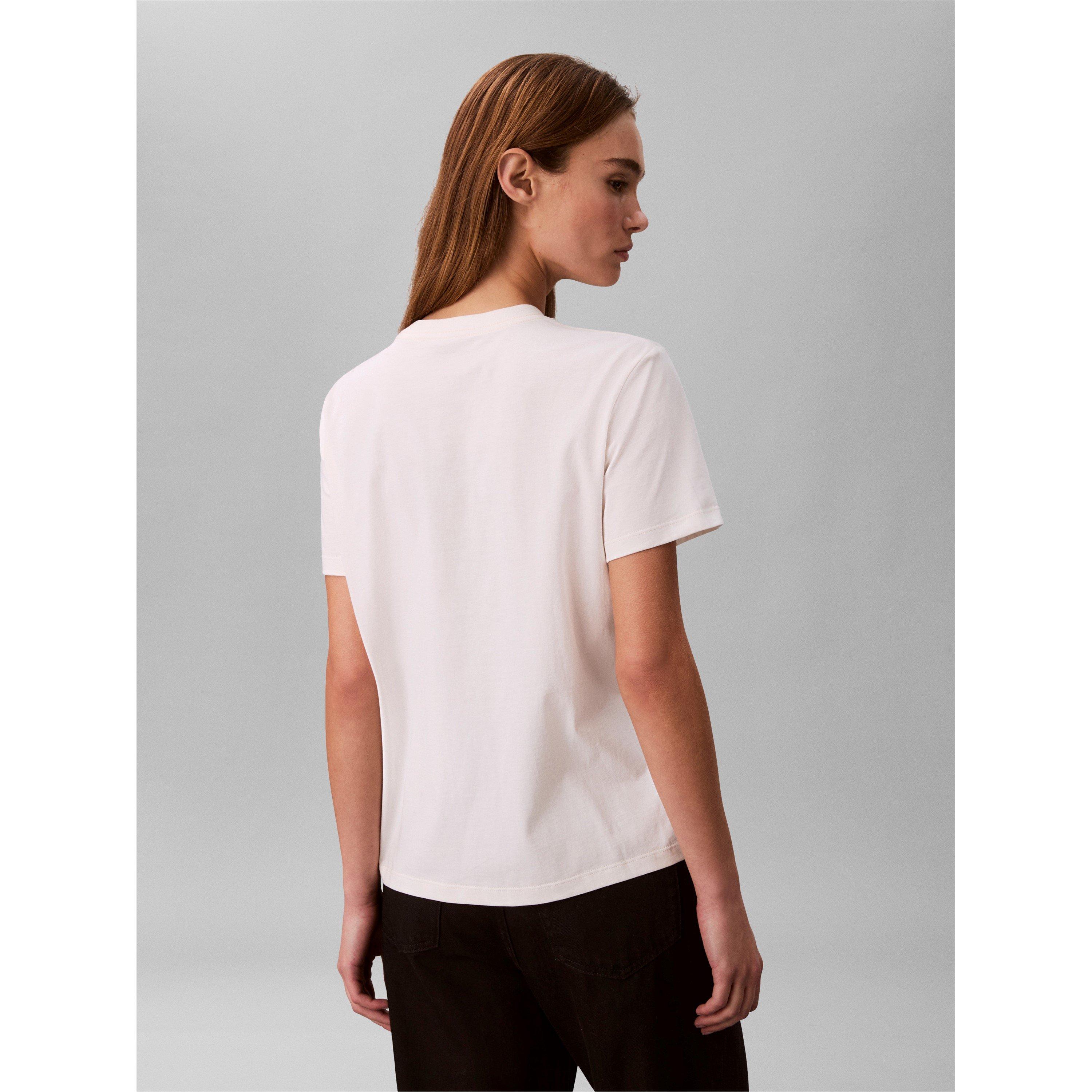 White Greige - Calvin Klein Jeans - Women's Foil CK T-Shirt - 5