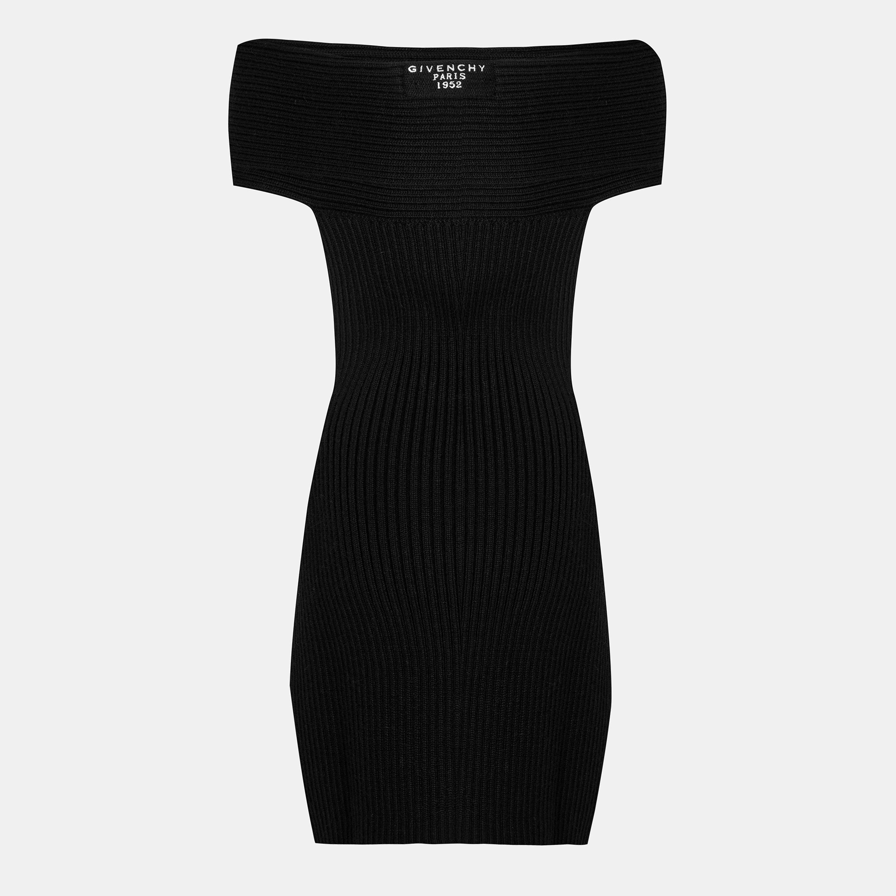 Black - GIVENCHY - Women's Off-Shoulder Mini Dress - 2