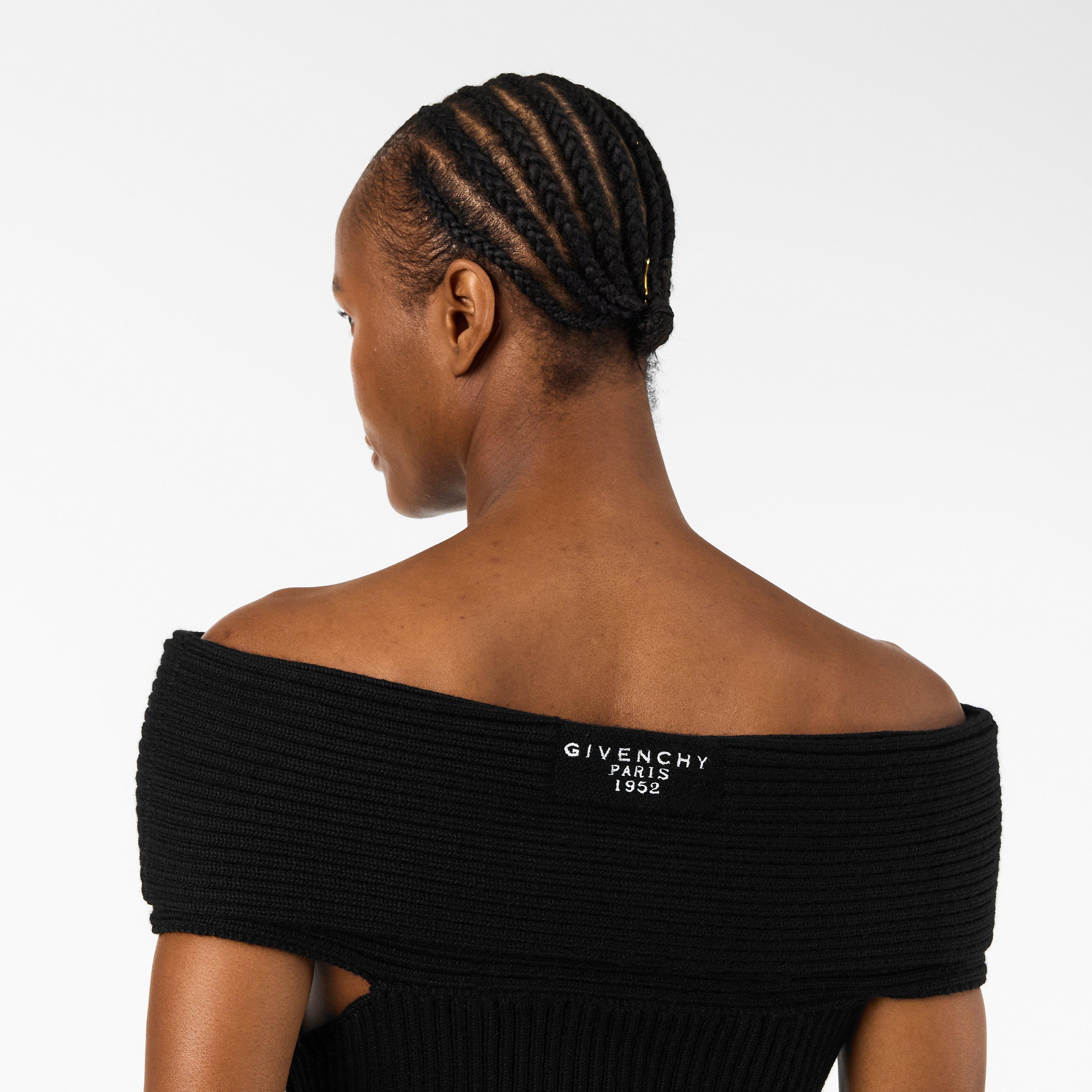 Black - GIVENCHY - Women's Off-Shoulder Mini Dress - 5