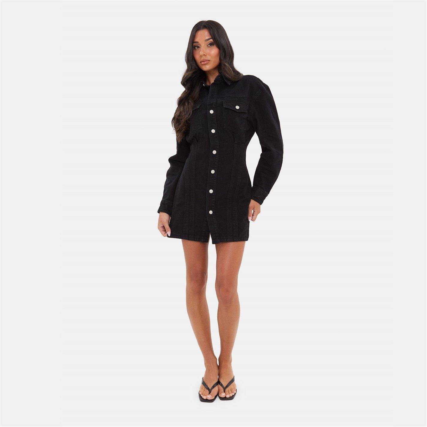 Black - I Saw It First - Denim Mini Dress - 1