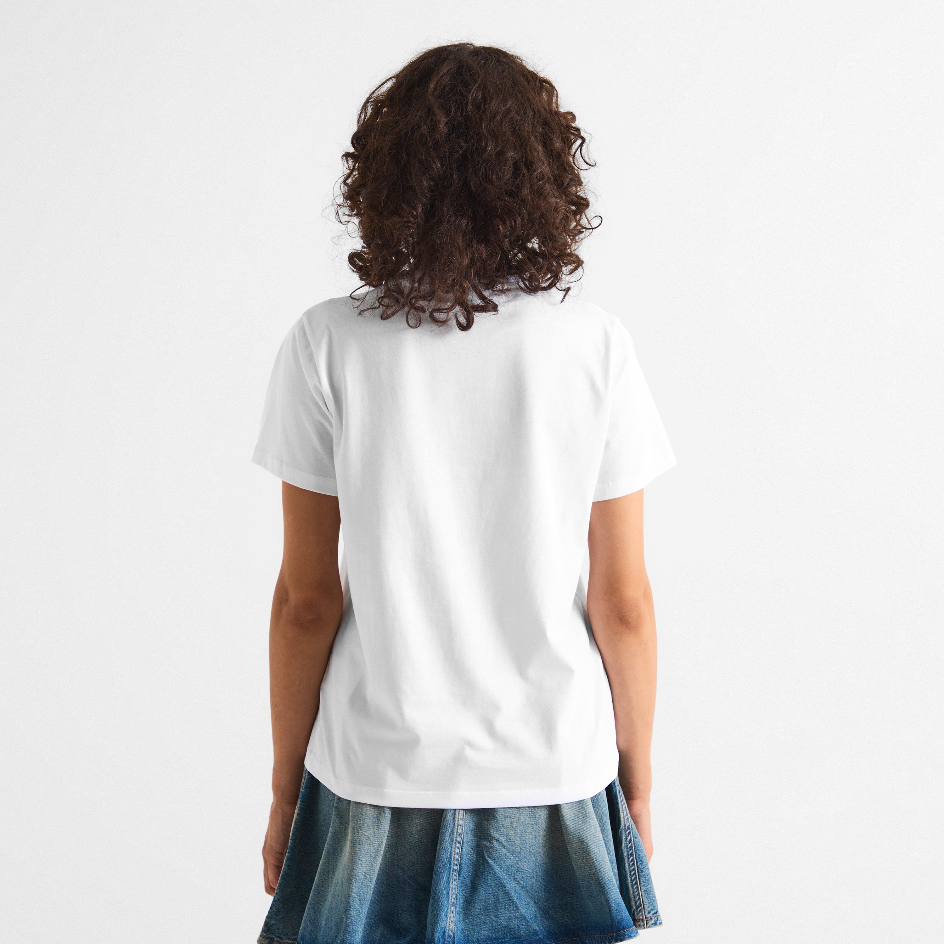 Bright White - Ganni - Women's Zebra Boot T-Shirt - 4