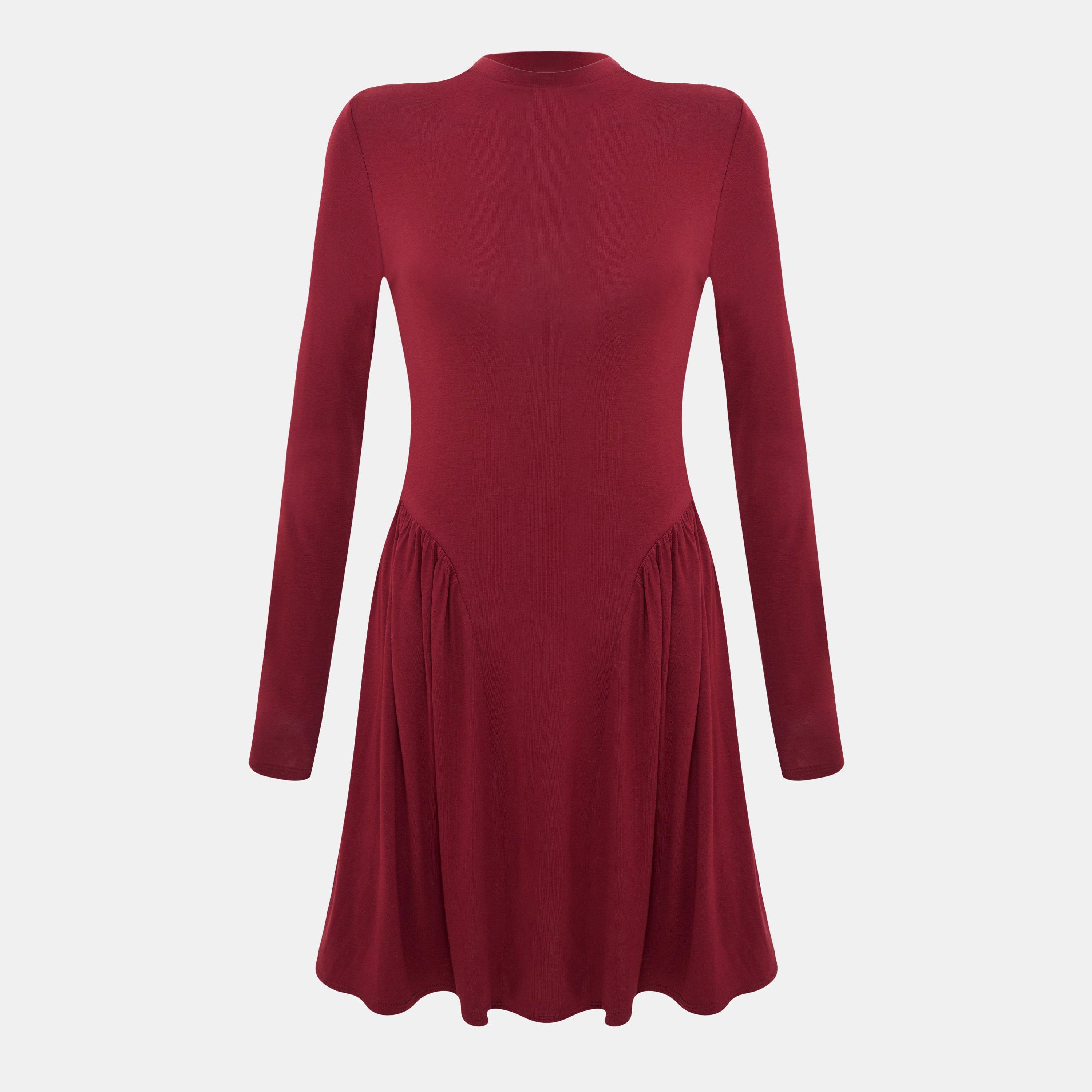 Burgundy - I Saw It First - Dropped Waist Mini Dress - 5