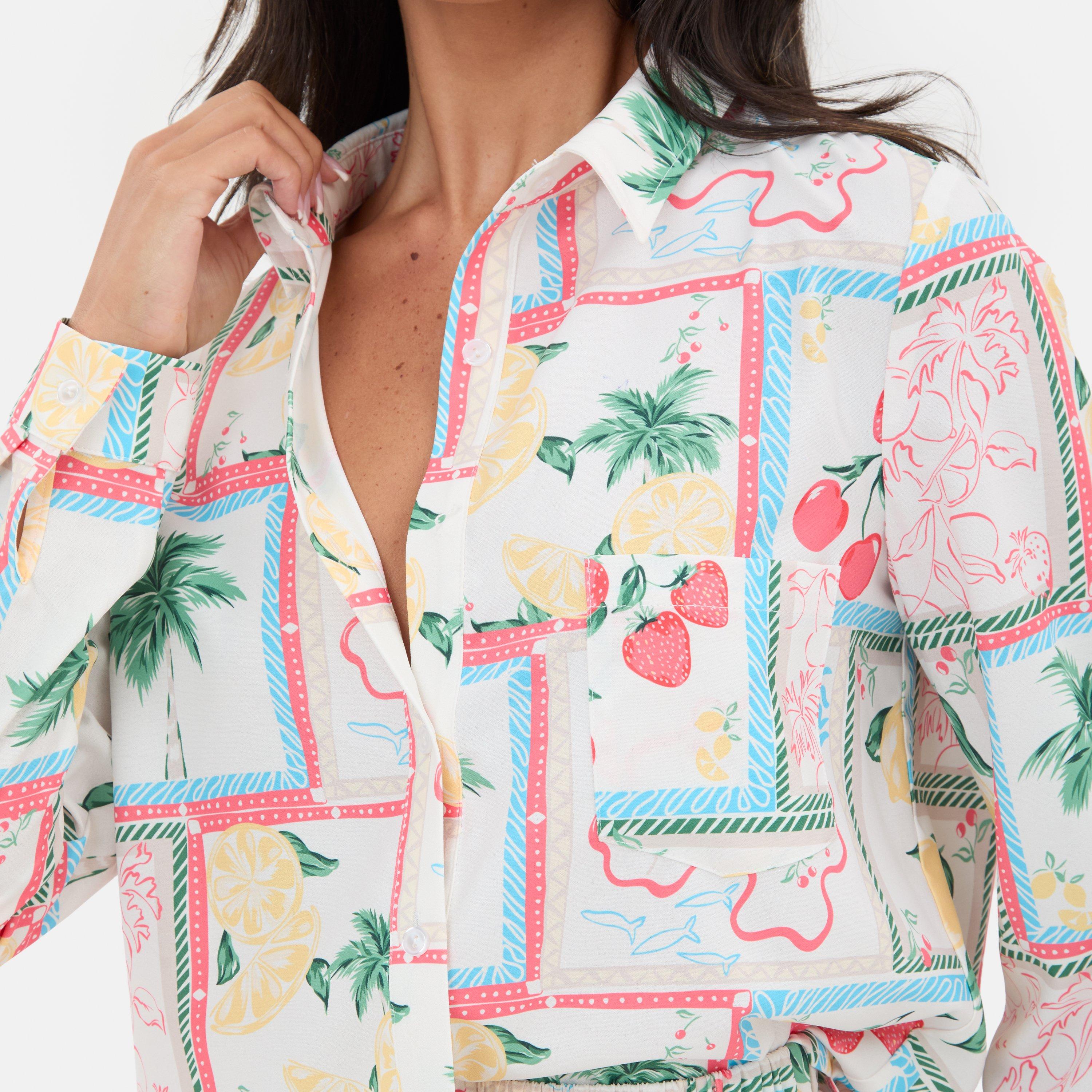 Crema - I Saw It First - Printed Crepe Long Sleeve Shirt - 3