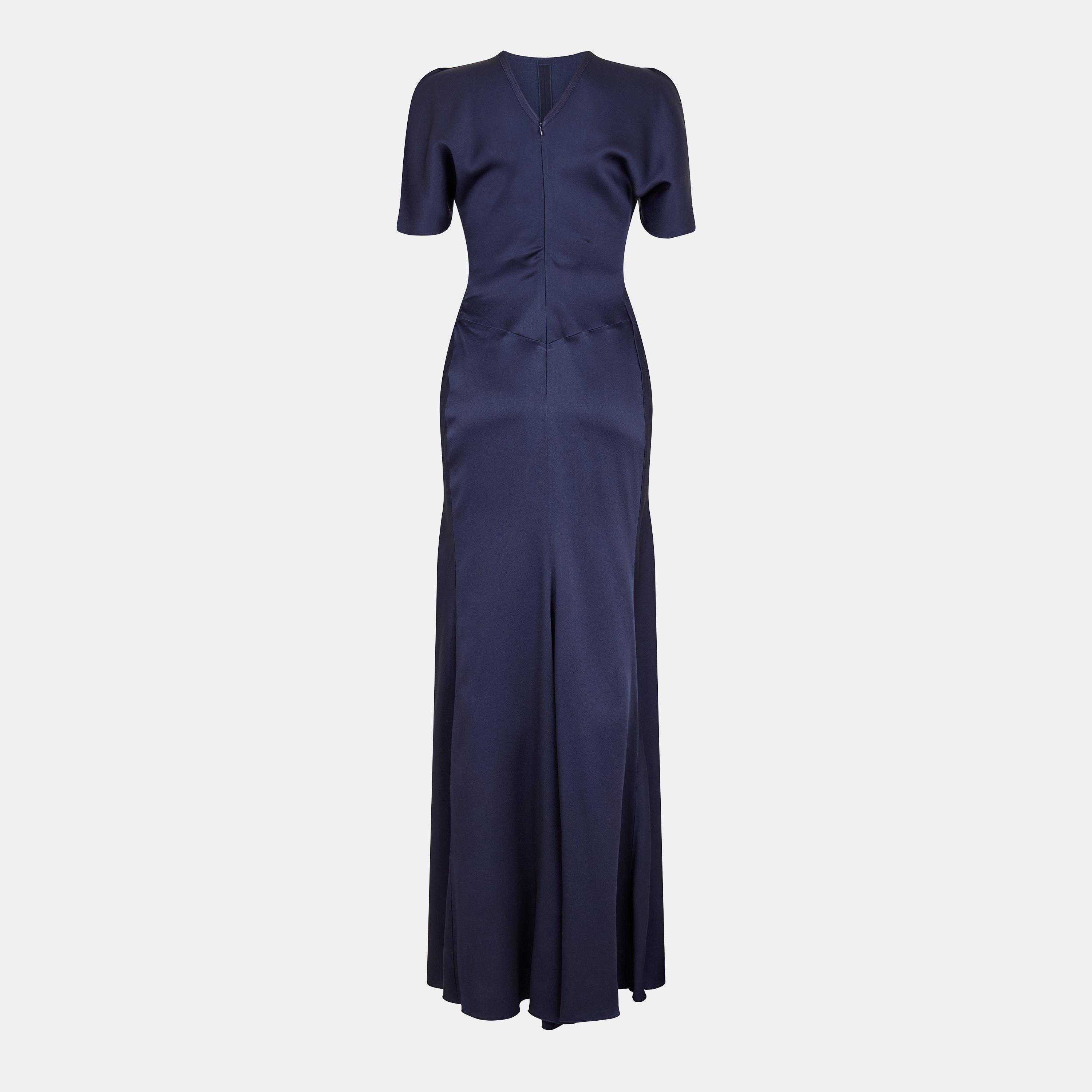Midnight - Victoria Beckham - Womens Gathered Waist Maxi Dress - 2