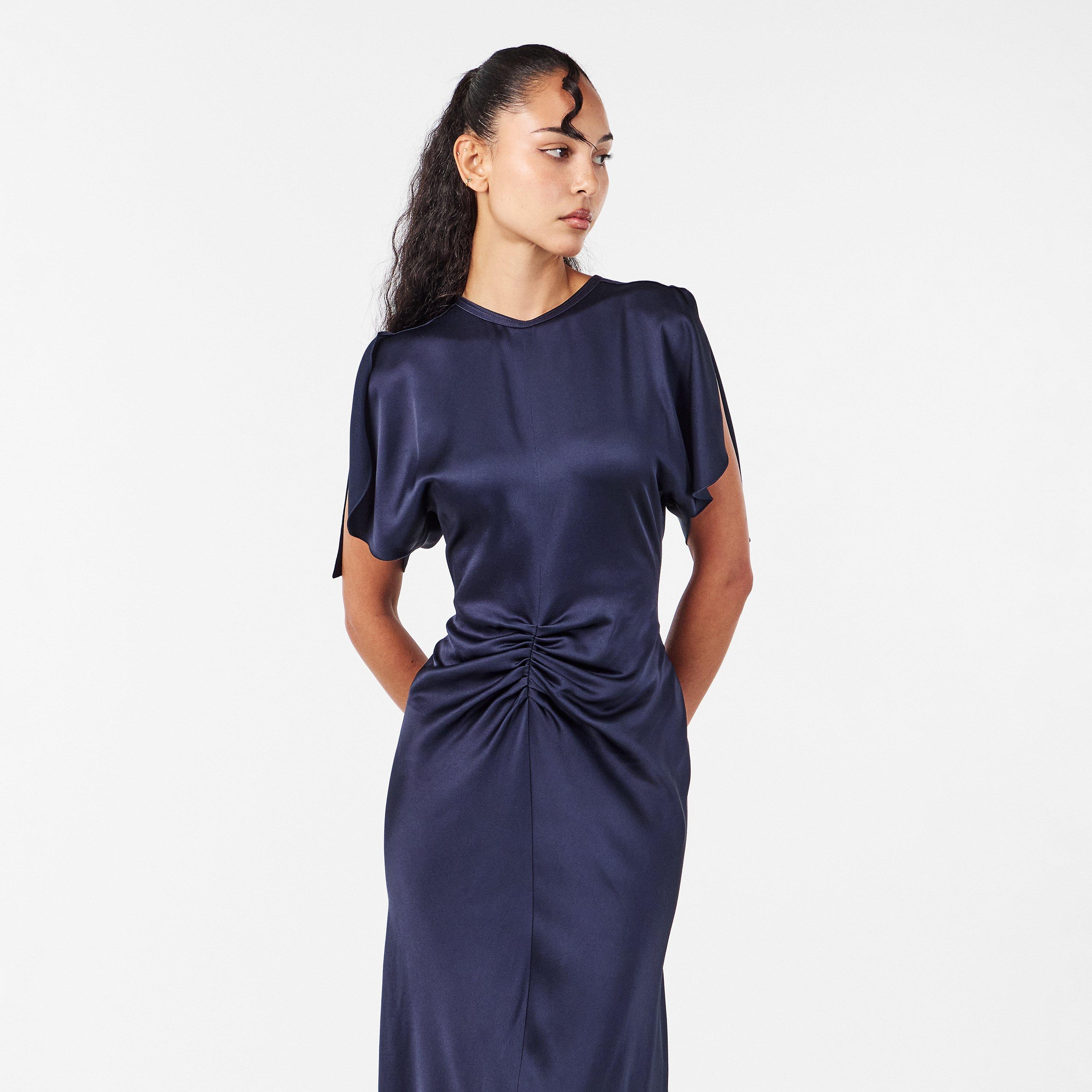 Midnight - Victoria Beckham - Womens Gathered Waist Maxi Dress - 3