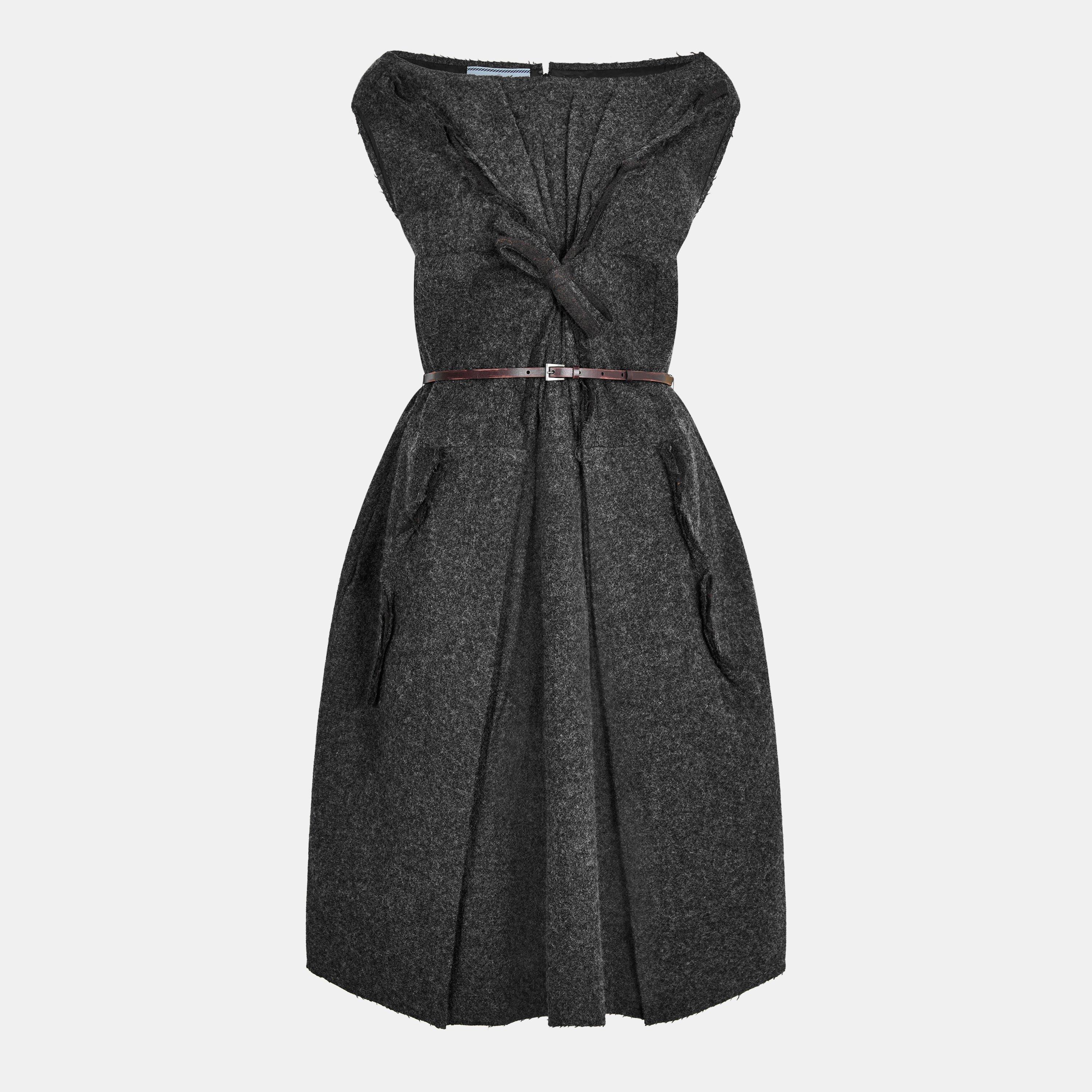 Ardesia - Prada - Women's Midi Double-Faced Fabric A Line Dress - 1