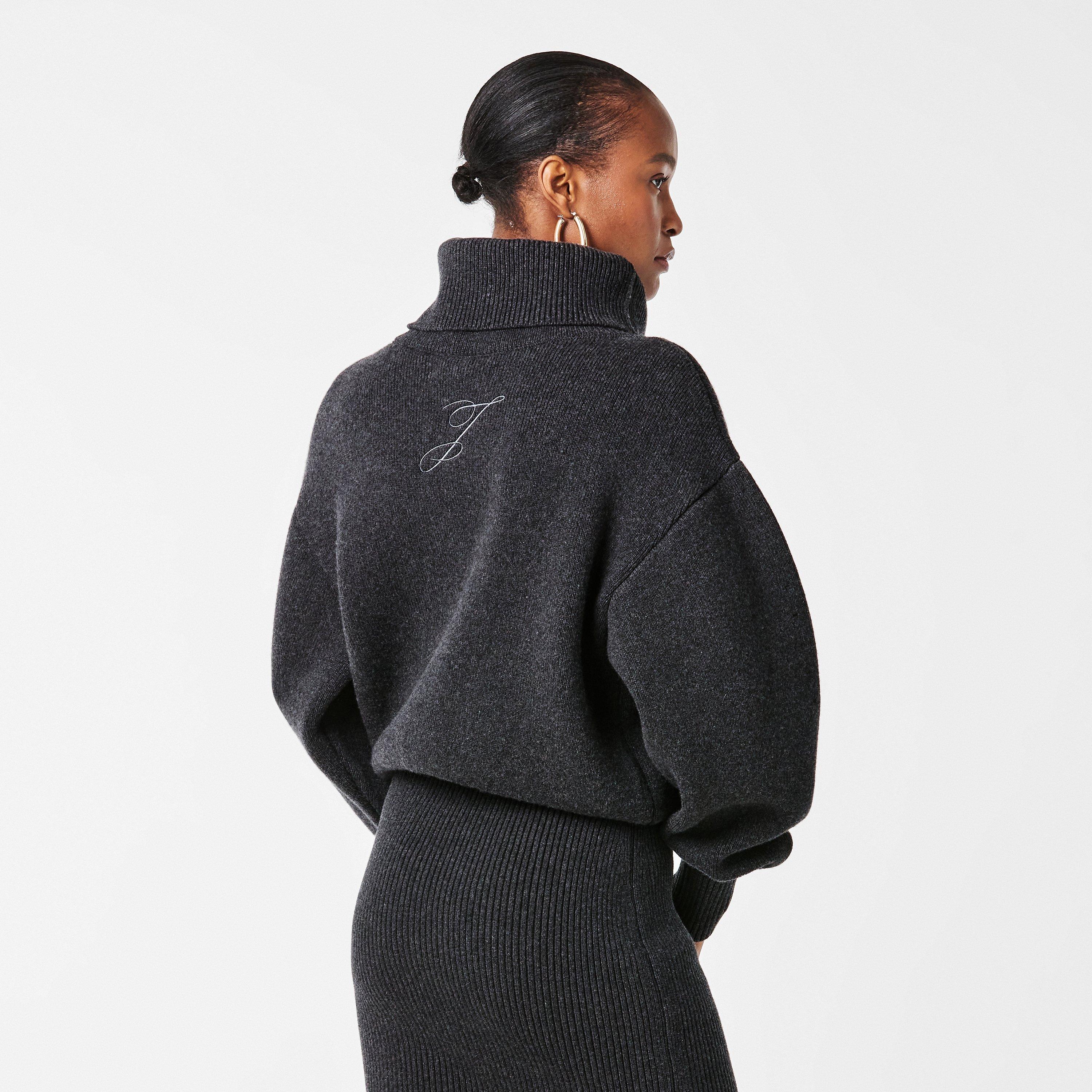 Dark Grey - Jacquemus - Women's Jacquard Knitted Maxi Jumper Dress - 4