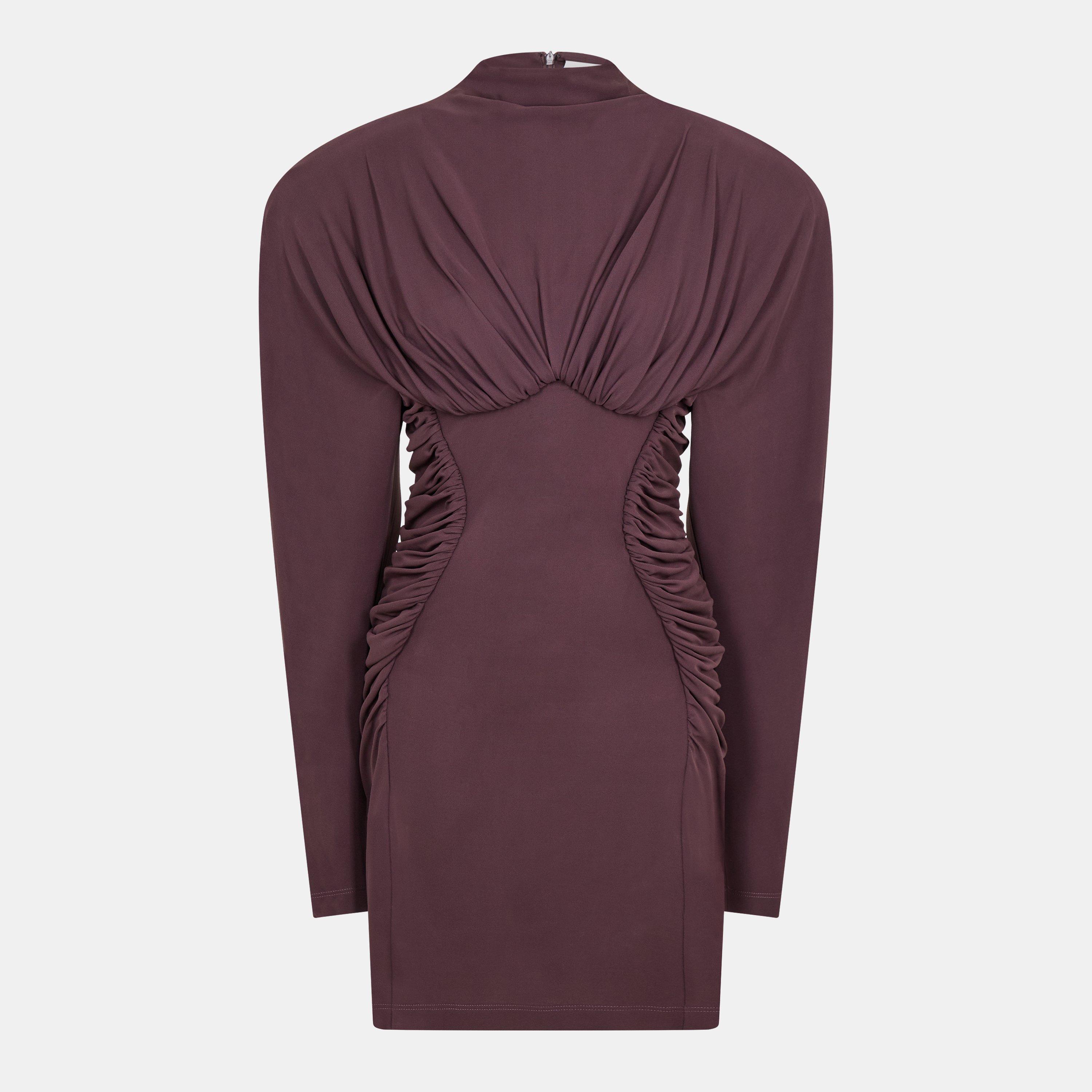 Stella McCartney Women's Long Sleeve Jersey Mini Dress - Chocolate - Size 10 (42)