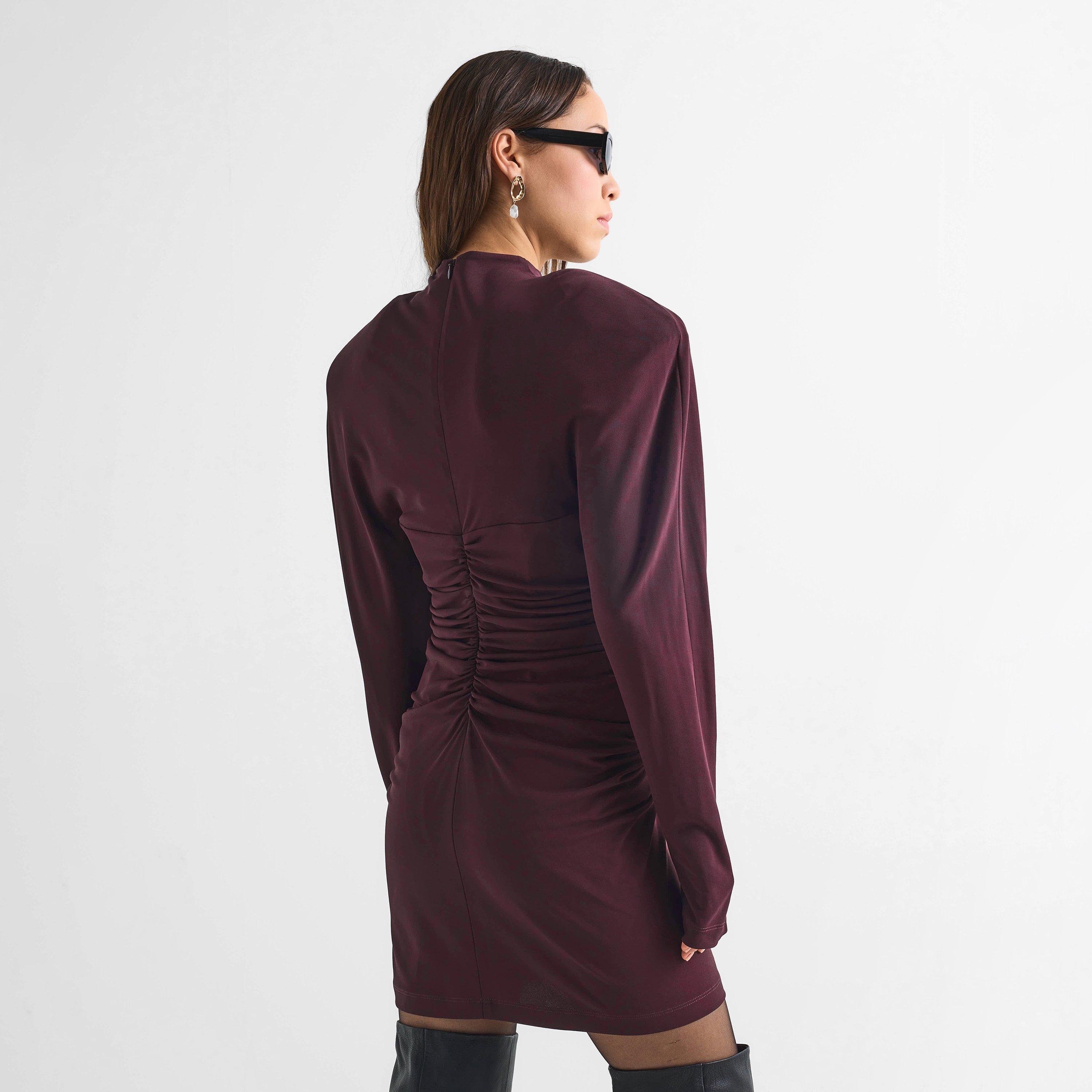 Chocolate - Stella McCartney - Women's Long Sleeve Jersey Mini Dress - 4