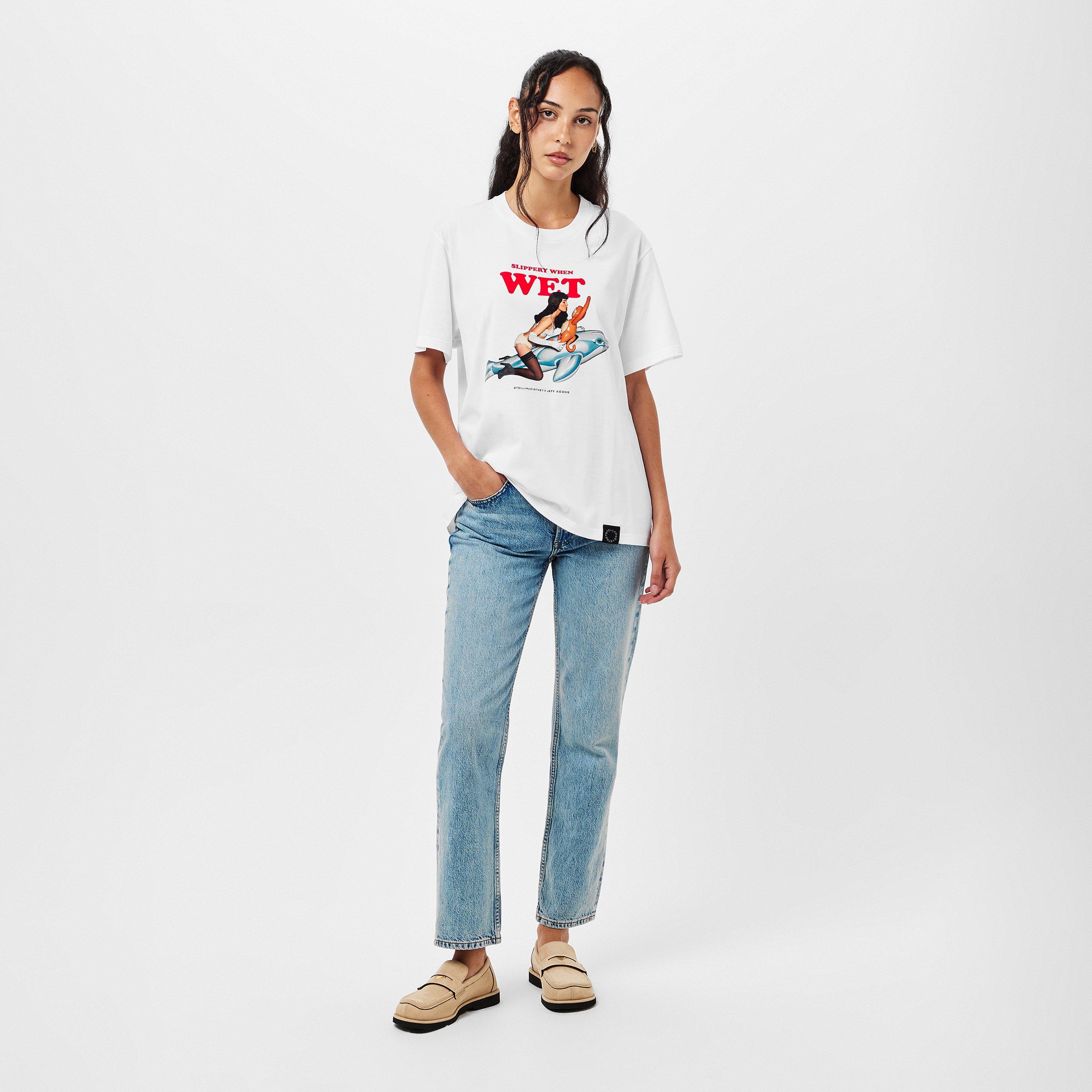 セール　2025ss STELLA McCARTNEY 白Tシャツ　2A 5A Stella McCartney Women's Regular Fit T-Shirt | Flannels