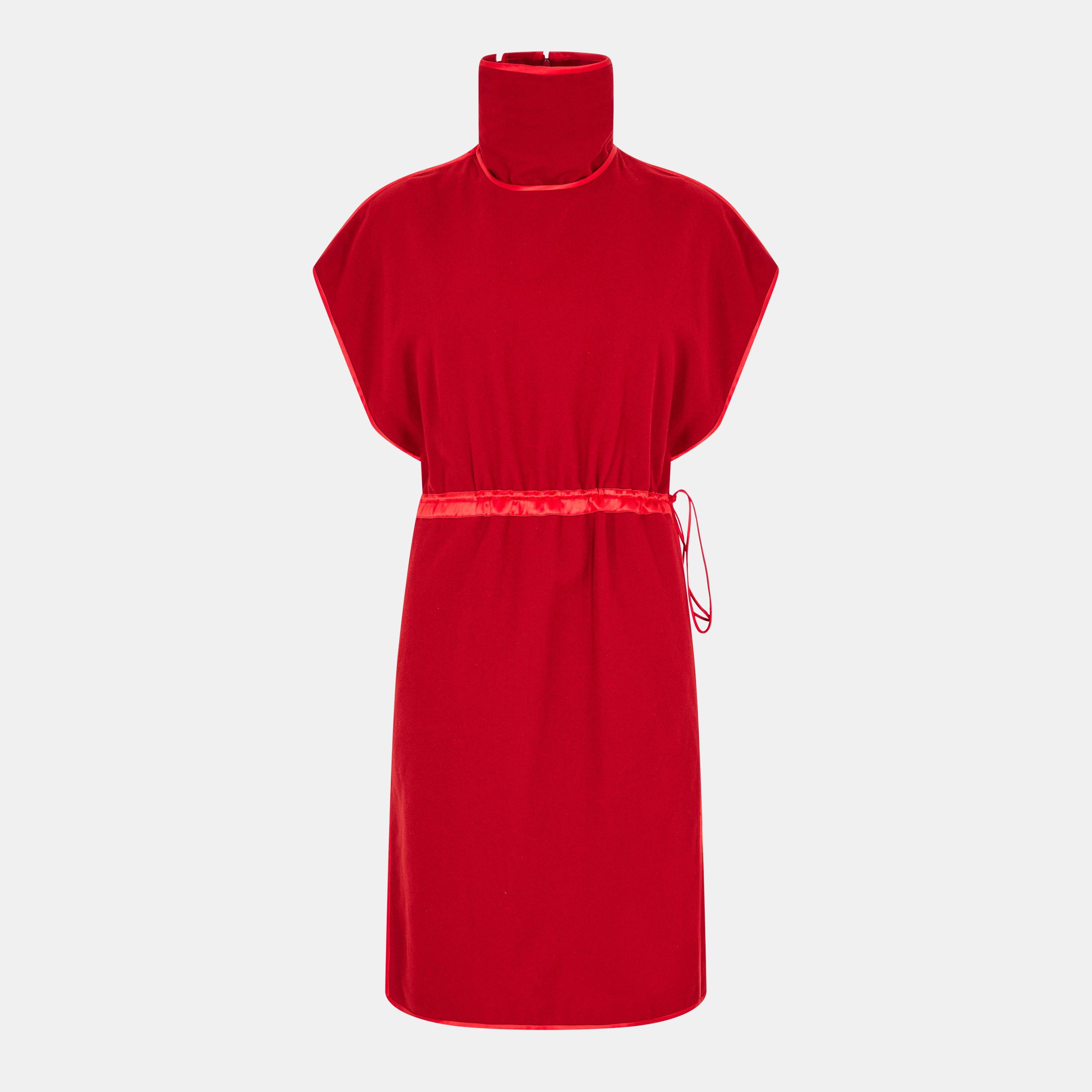 Red - Gucci - Women's Flannel Wool Mini Dress - 1