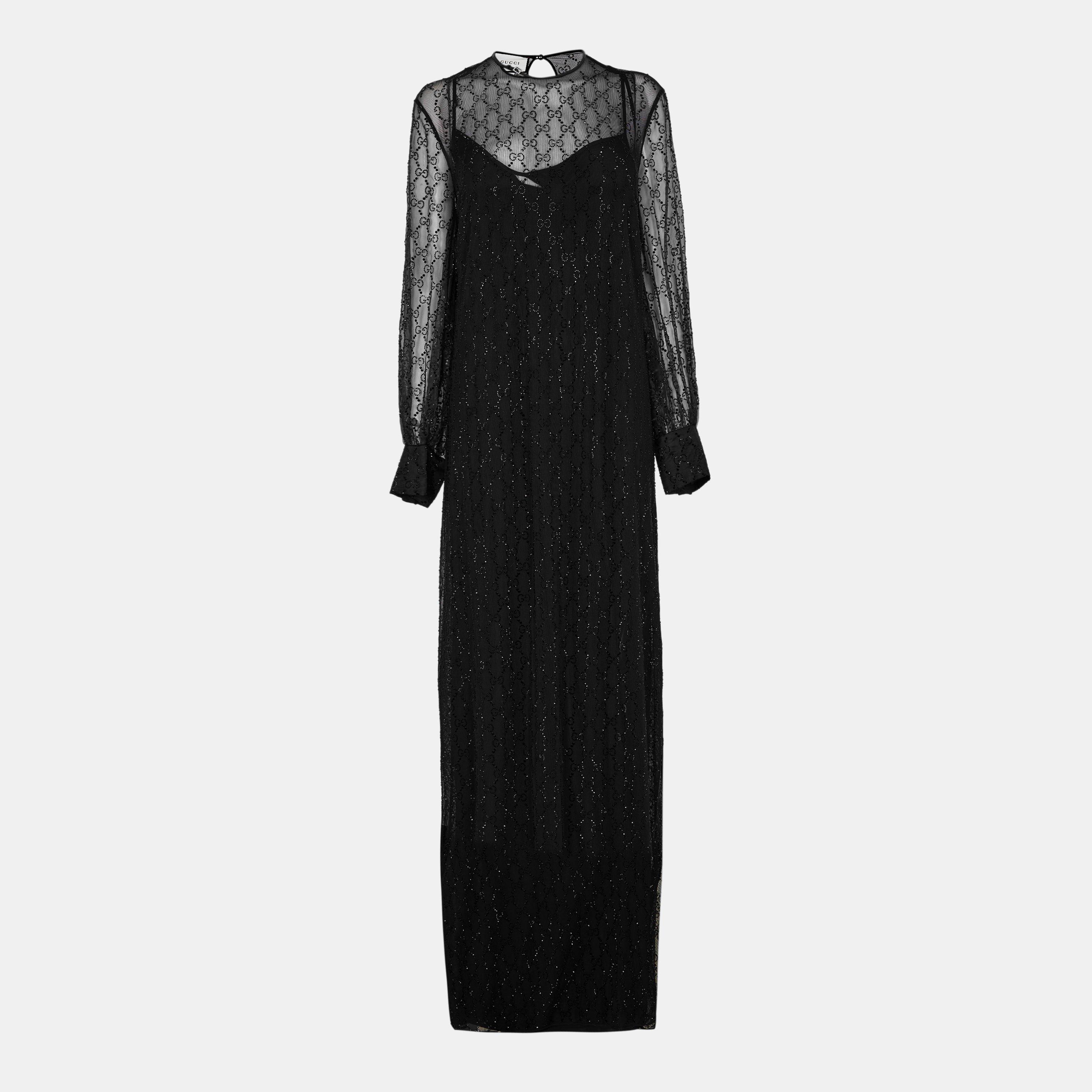 Black/Mix - Gucci - Women's Long Evening Maxi Dress - 1