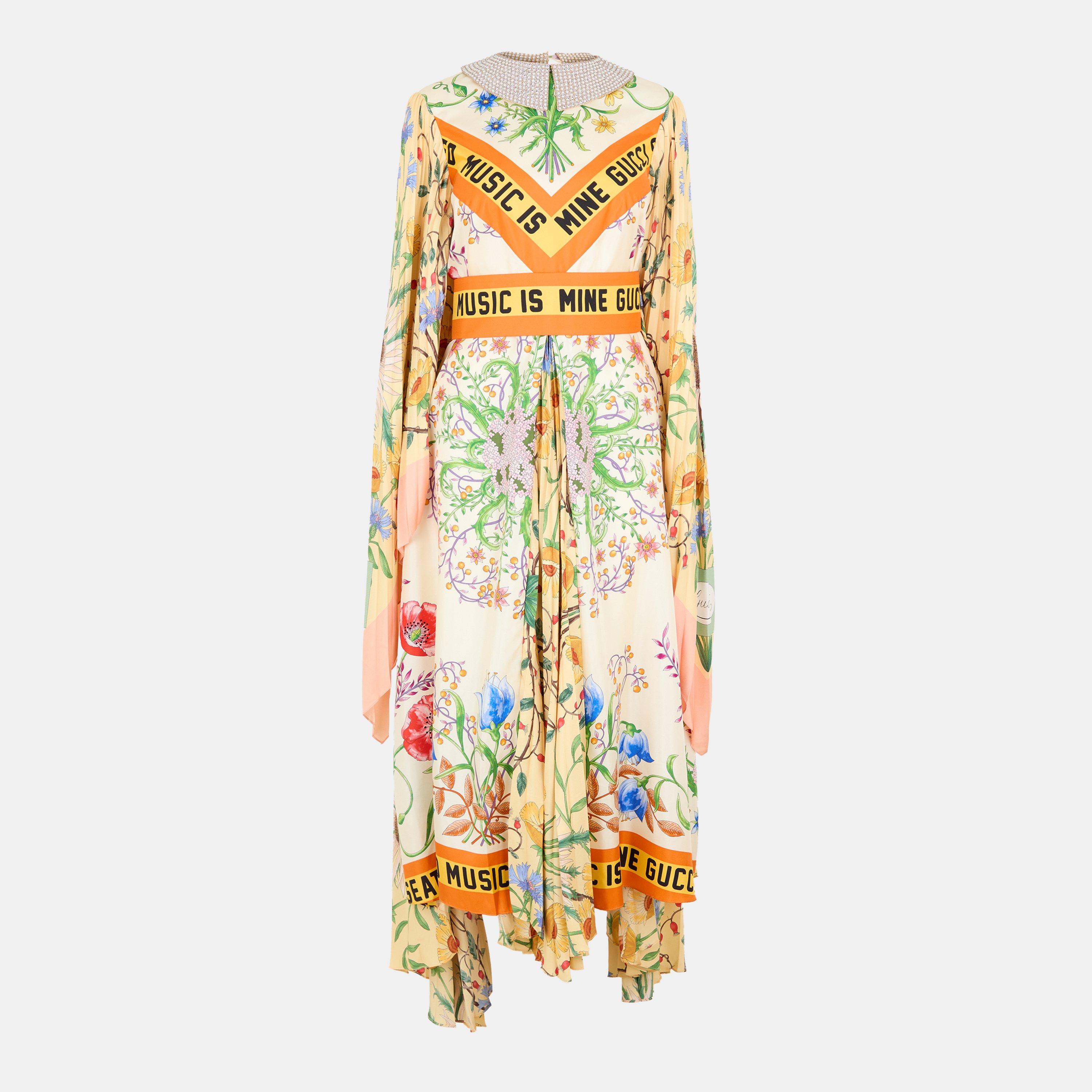 Ivory/Mix - Gucci - Women's Floor-Length Tailored Maxi Dress - 1