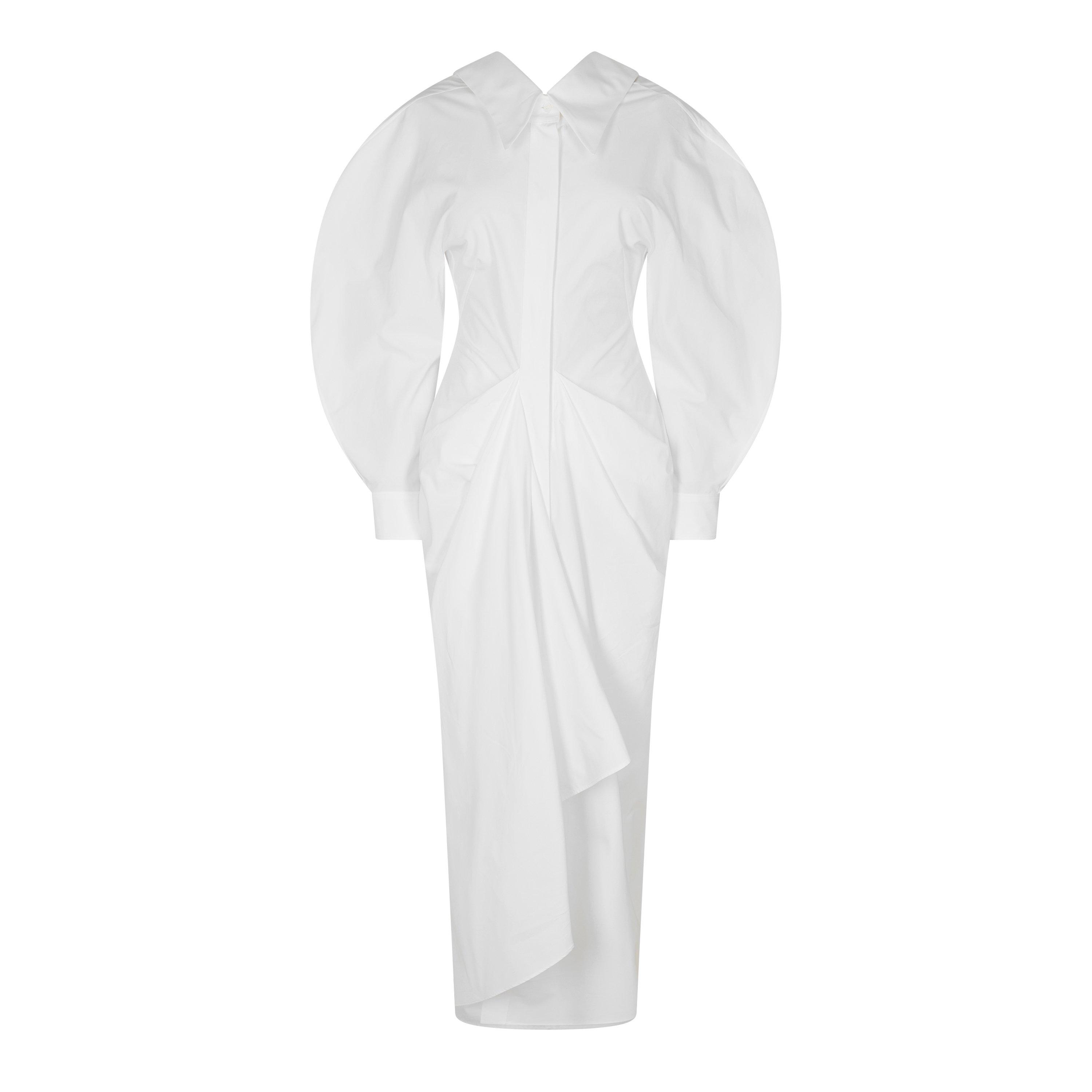GIVENCHY Womens Slashed Poplin Dress - White - Size 40 (UK 12)
