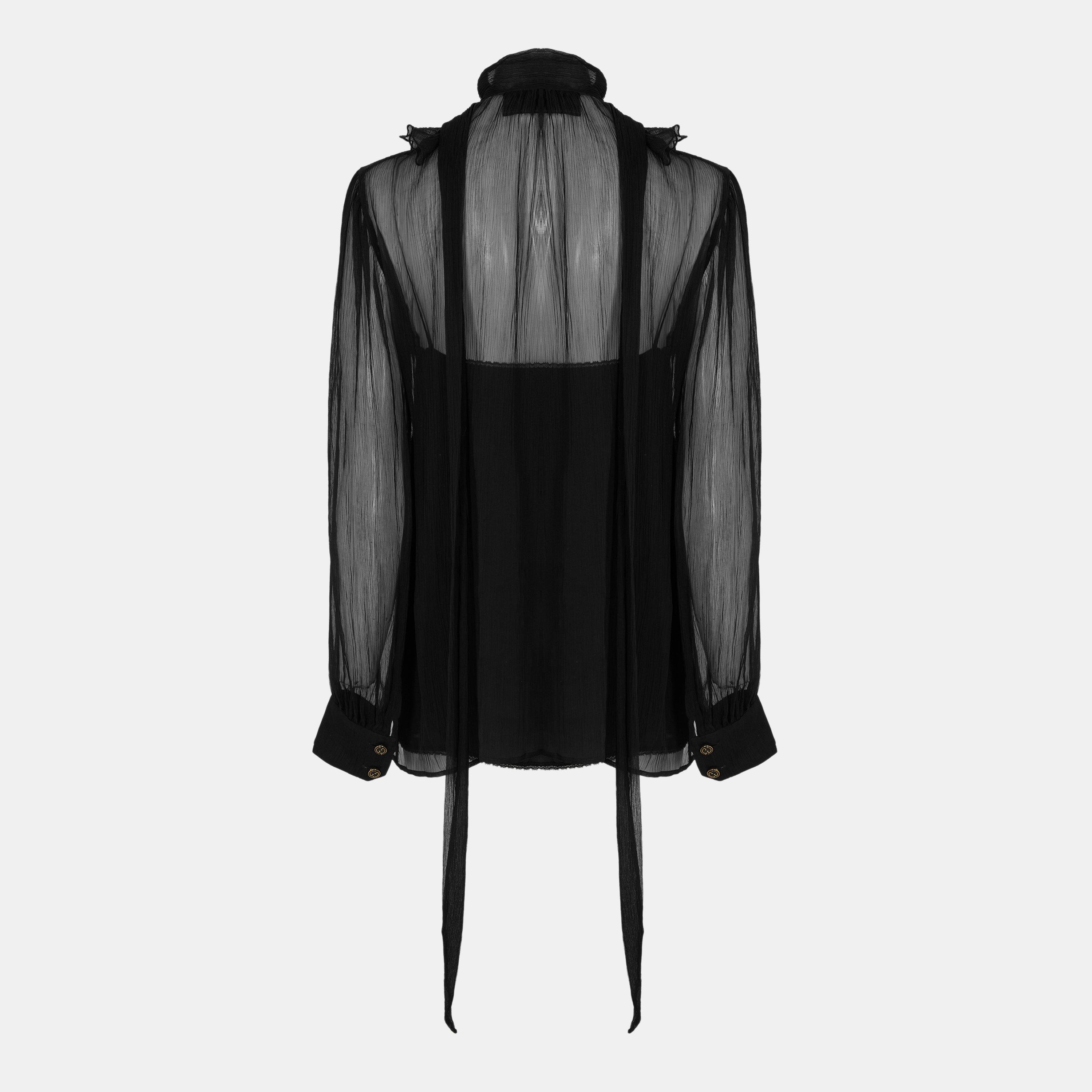 Black - Gucci - Women's Plain Short-Sleeve Shirt - 2