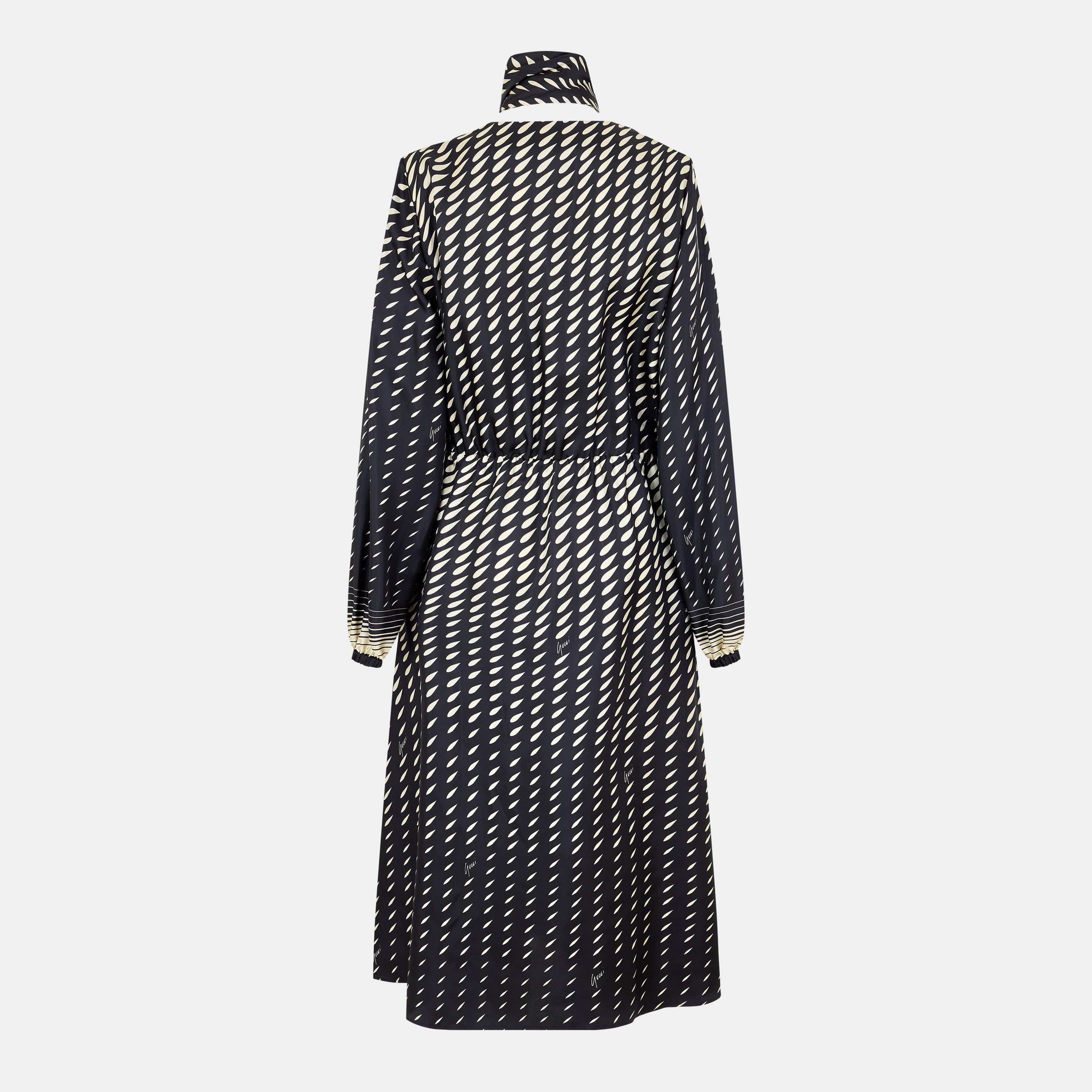 Black/Black - Gucci - Women's Silk Tea Dress - 2