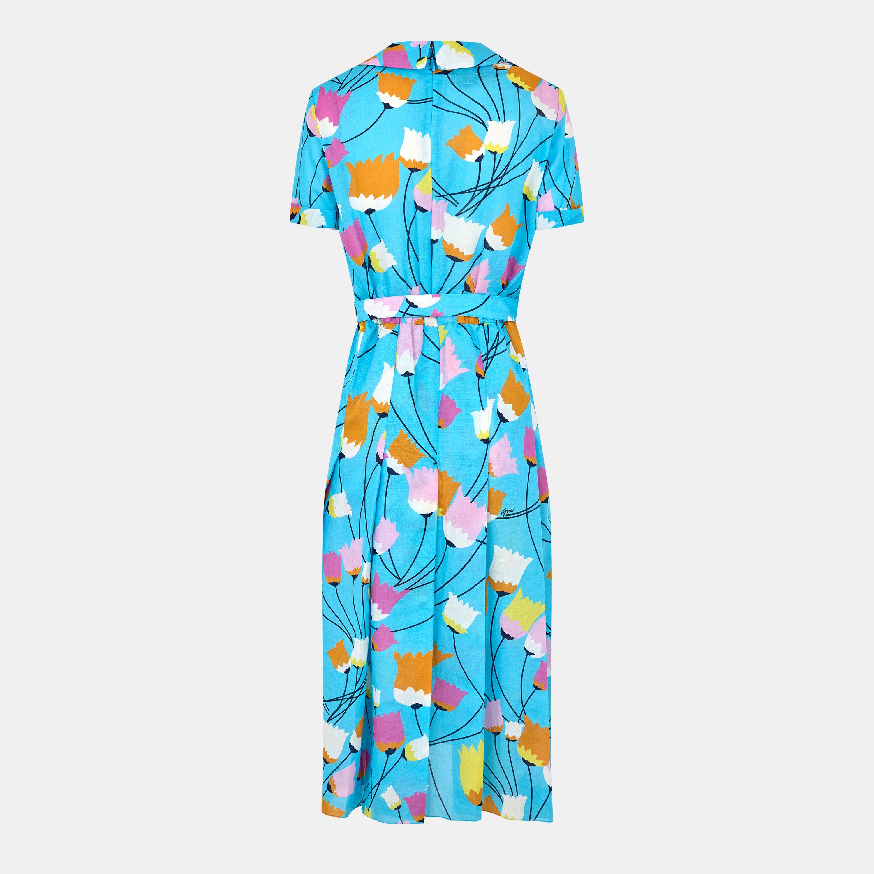 Light Blue - Gucci - Women's Long Maxi Dress - 2