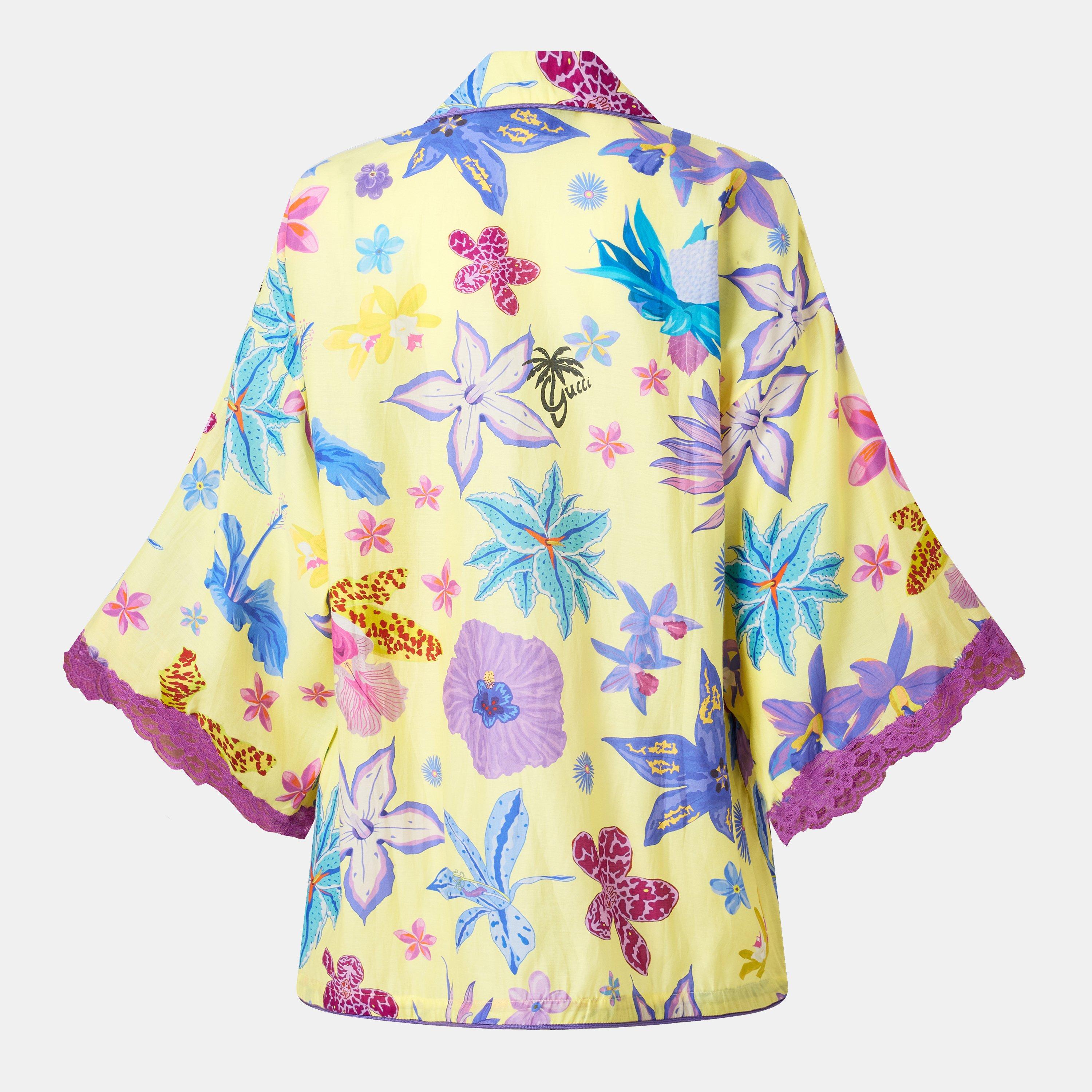 New Banana/Mix - Gucci - Women's Patterned Short Sleeve Shirt - 2