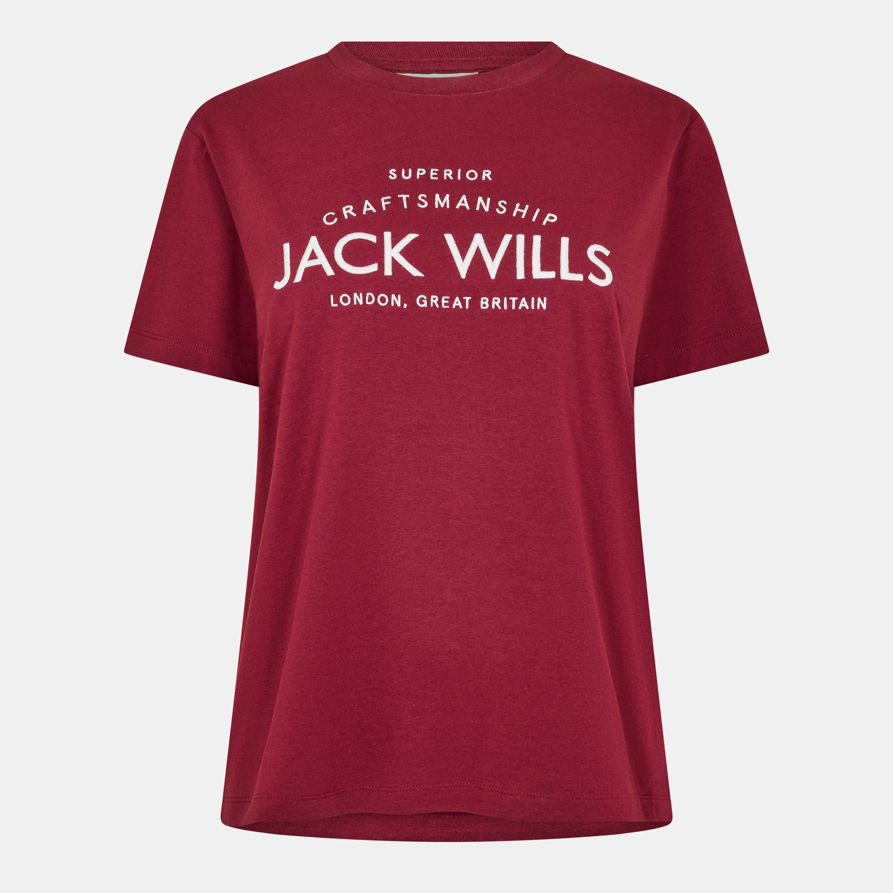 Jack Wills Women's Forstal Boyfriend T-Shirt - Wine - 16 (XL)