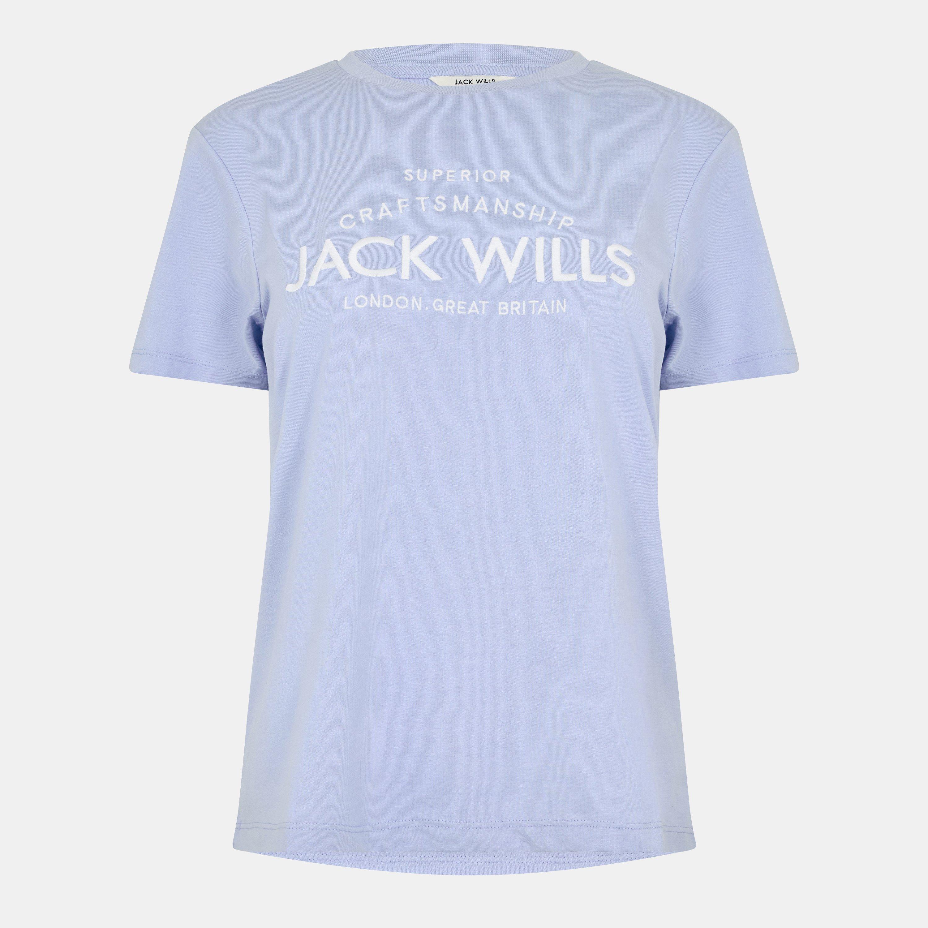 Jack Wills Women's Forstal Boyfriend T-Shirt - Soft Blue - 16 (XL)