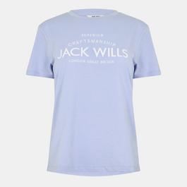 Jack Wills T-shirt Craft ADV Charge branco logótipo branco