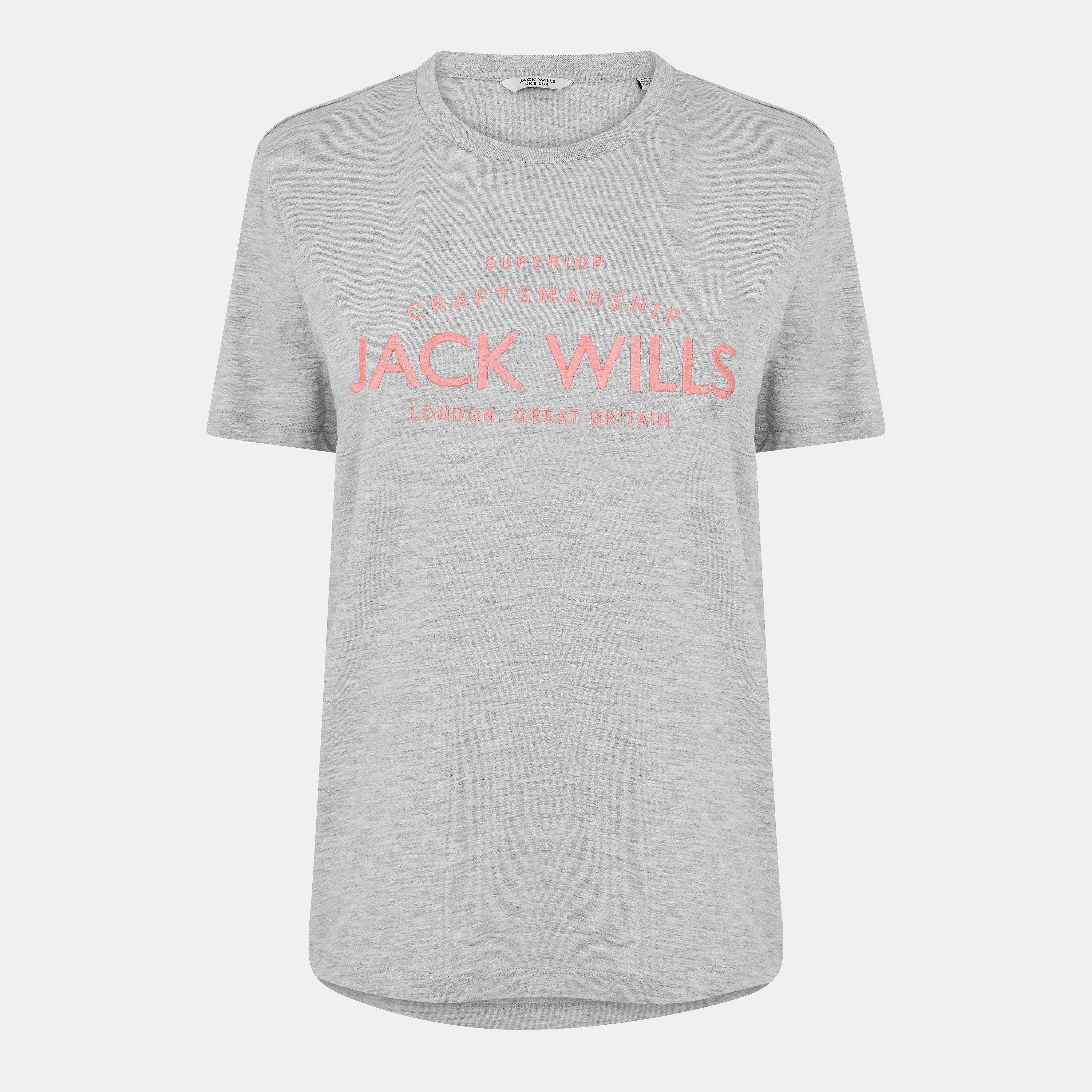 Jack Wills Women's Forstal Boyfriend T-Shirt - Grey Marl - 16 (XL)