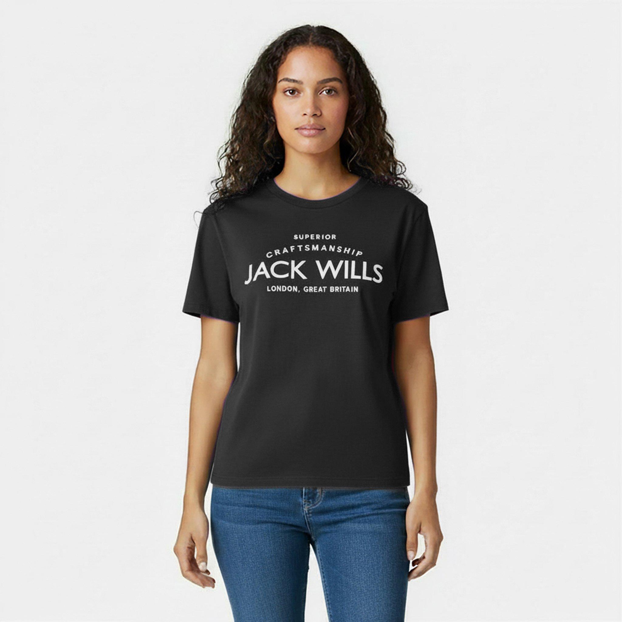 Black - Jack Wills - Forstal Boyfriend T-Shirt Ladies - 3