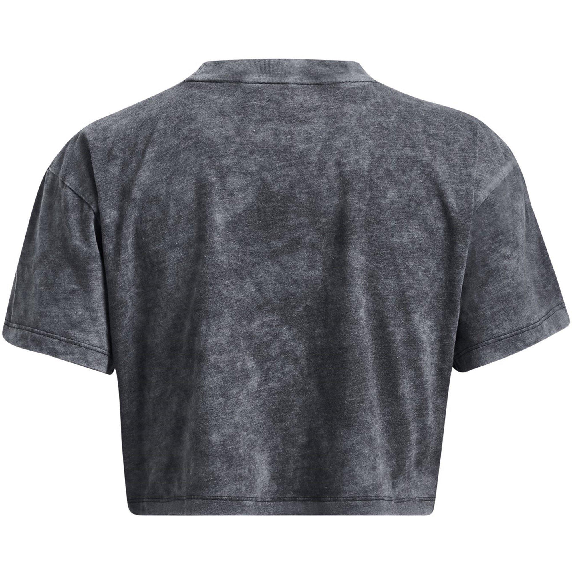 Black/White - Under Armour - Wash Logo Repeat Crop Top - 4