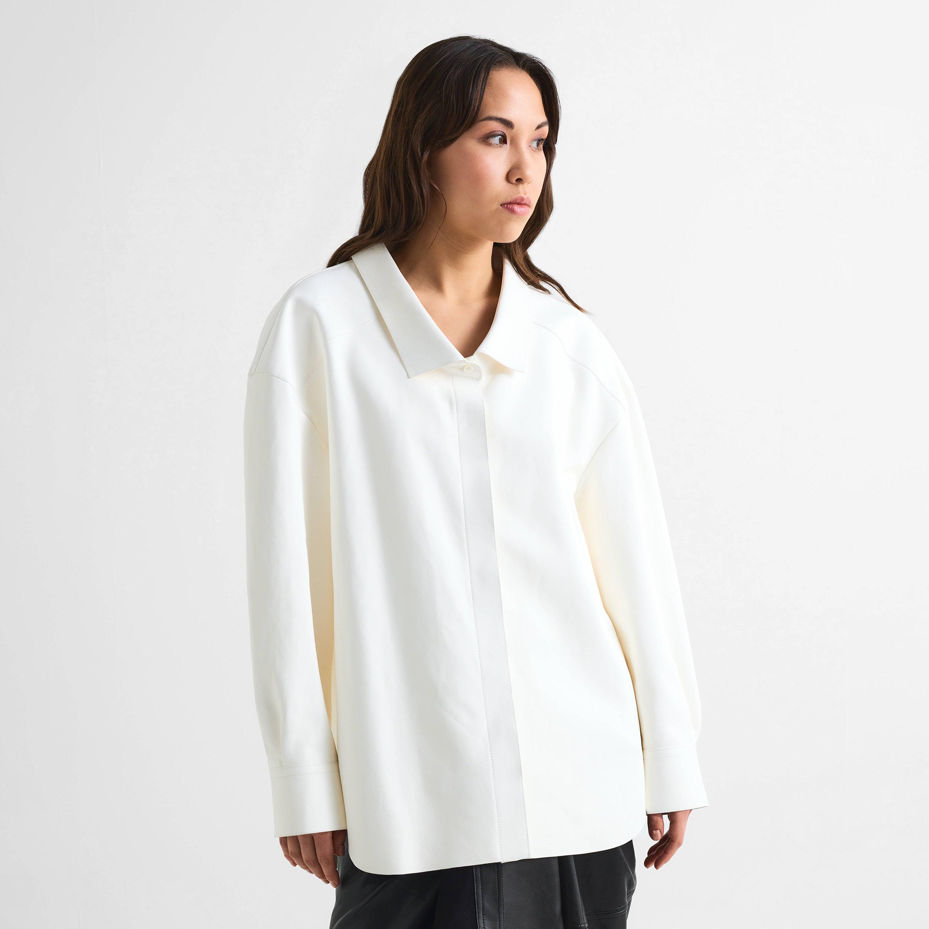 White - GIVENCHY - Women's Long Sleeve Plain Shirt - 3