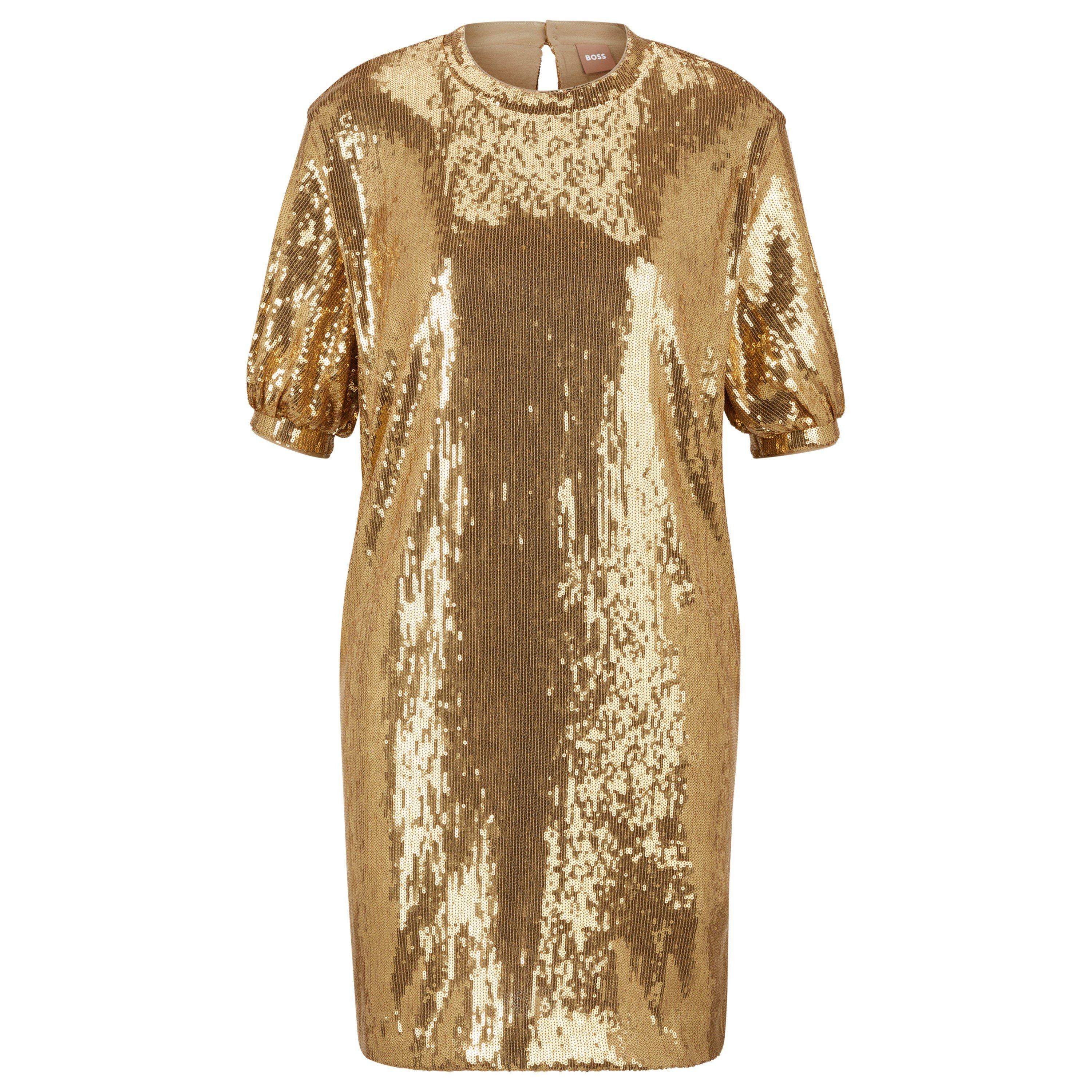 Gold - Boss - Women's Esilca Smock Dress