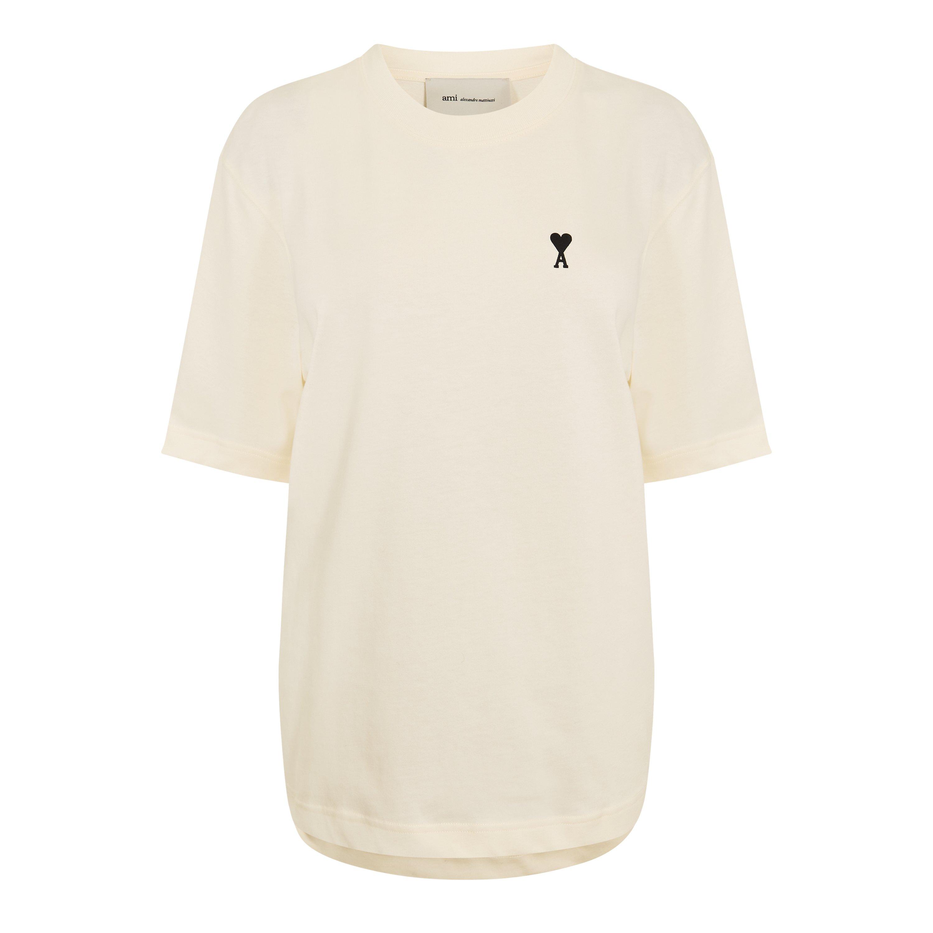 Ami Paris Women's White Place Des Oversized Fit Oversized T-Shirt - 12 (M)