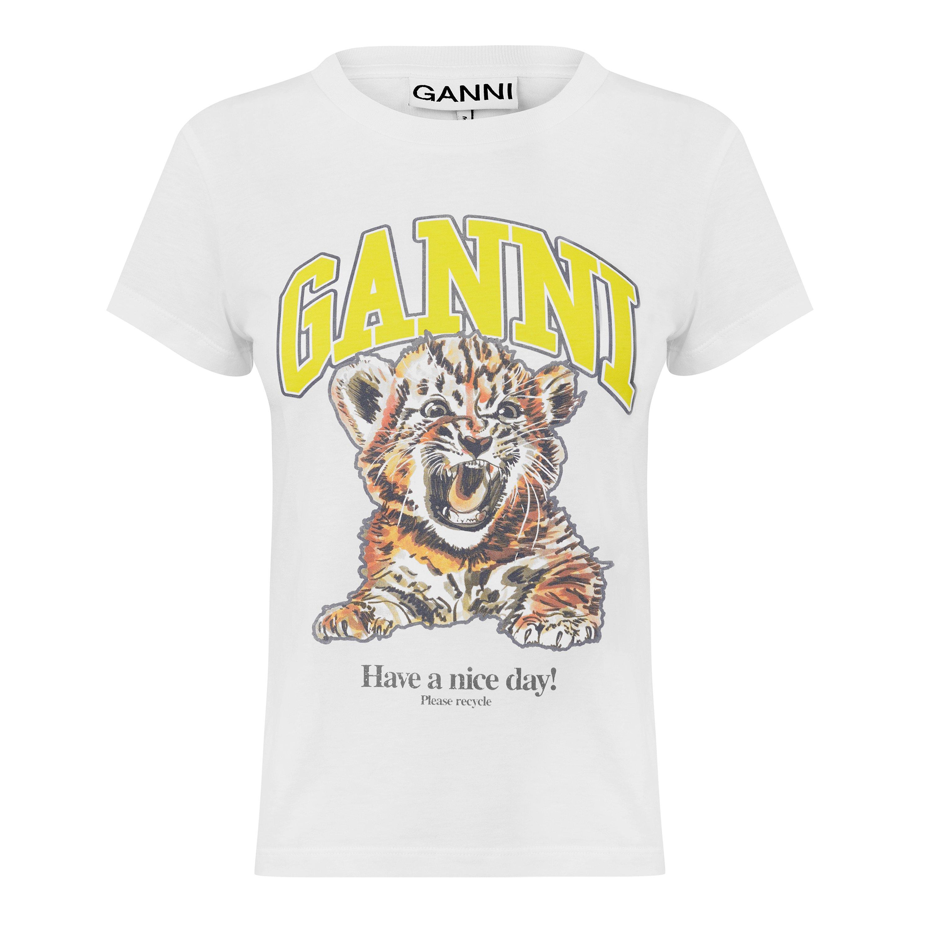 White - Ganni - Women's Jersey Baby Fit T-Shirt - 1